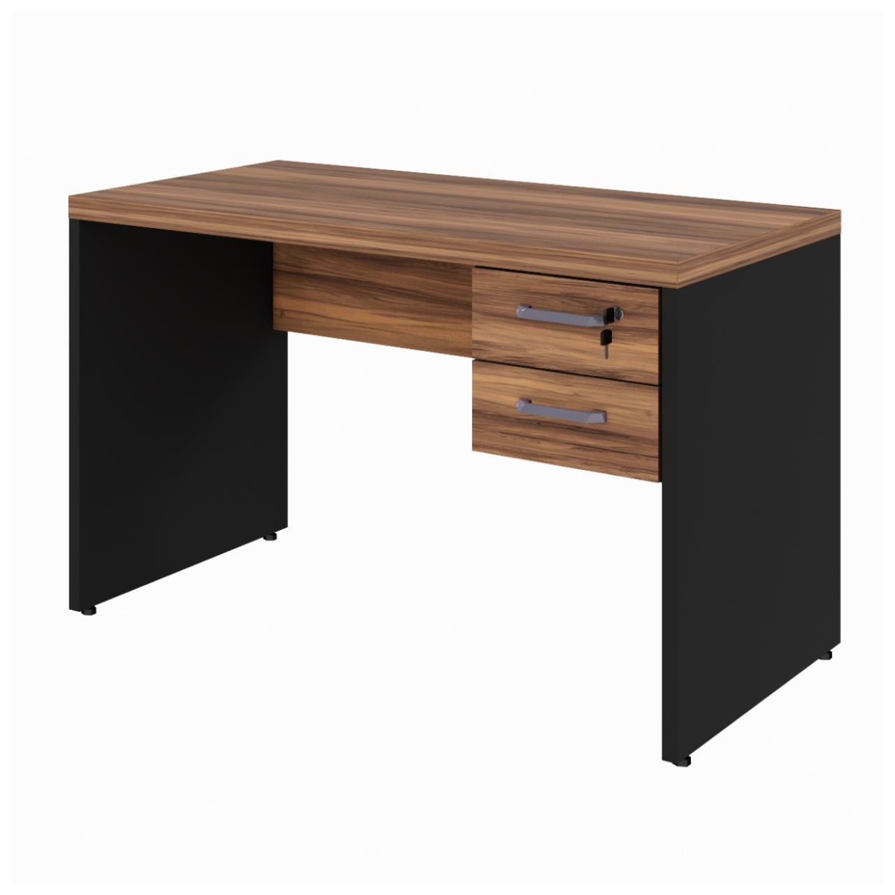 Mesa de Escritório com Gavetas 1,20x0,60m NOGAL SEVILHA/PRETO - 21471 - Imagem 2