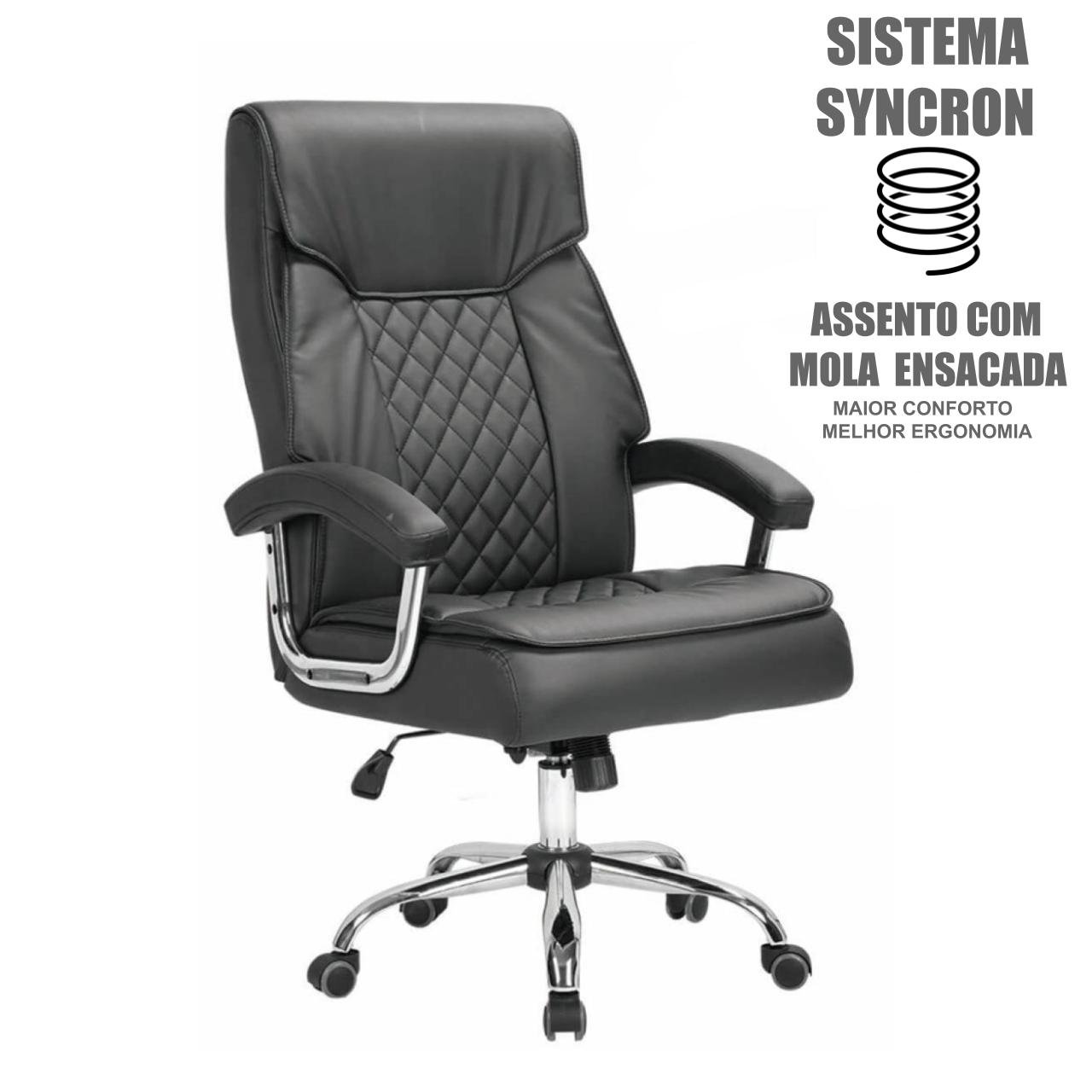 Poltrona Presidente LUXO CONFORT c/ Mola Ensacada - Couríssimo 32989 - Imagem 4