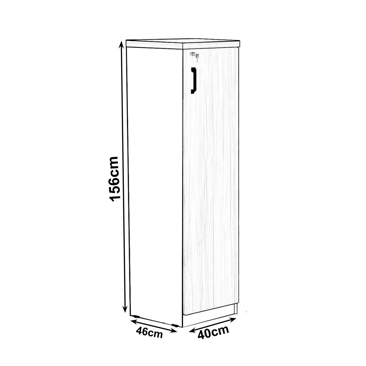 Armário Torre FECHADA NOGALSEVILHA/PRETO - 21434 - Imagem 2