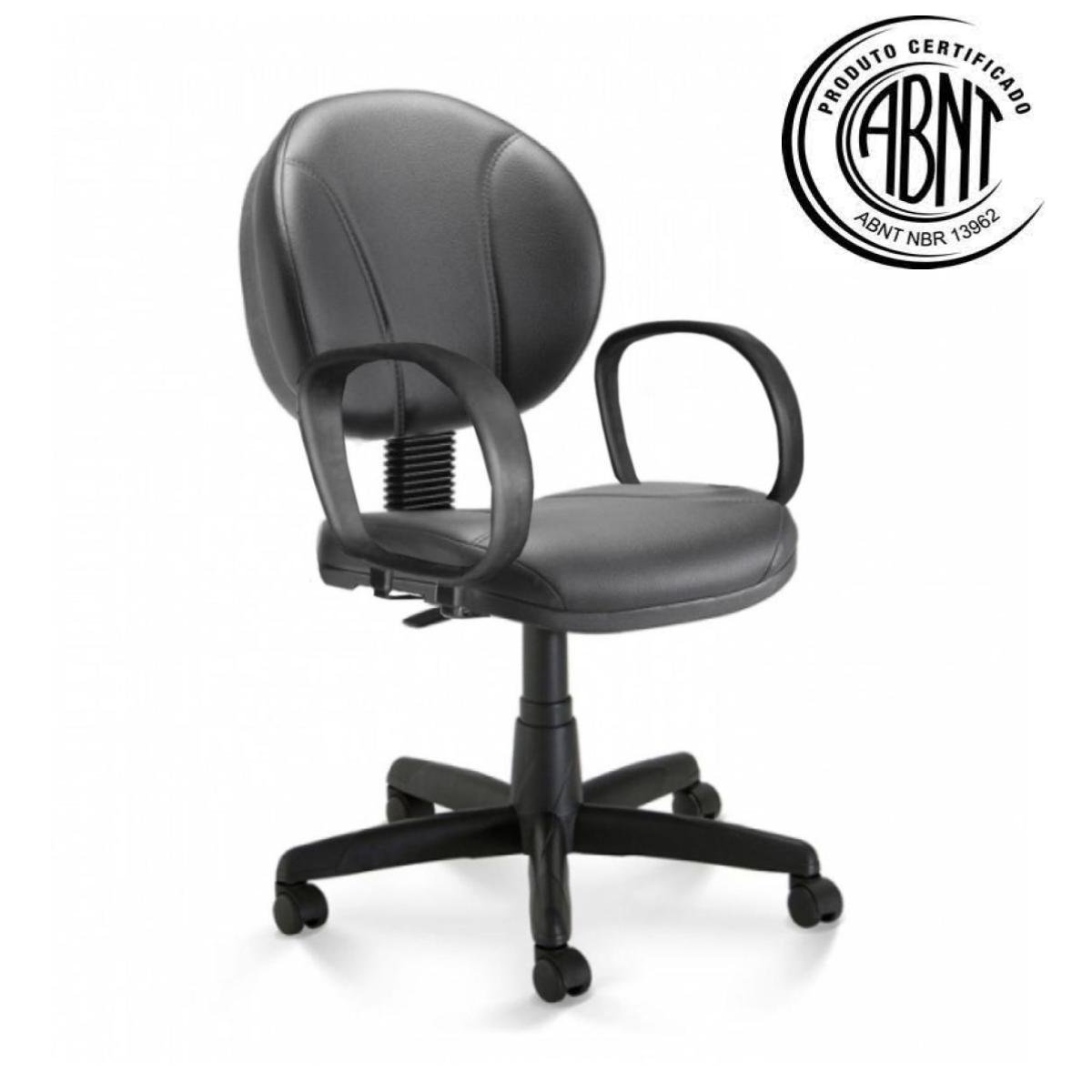 Cadeira Executiva PLUS COSTURADA c/ Braço Corsa - CORINO - COR PRETO - 32978 - Imagem 2
