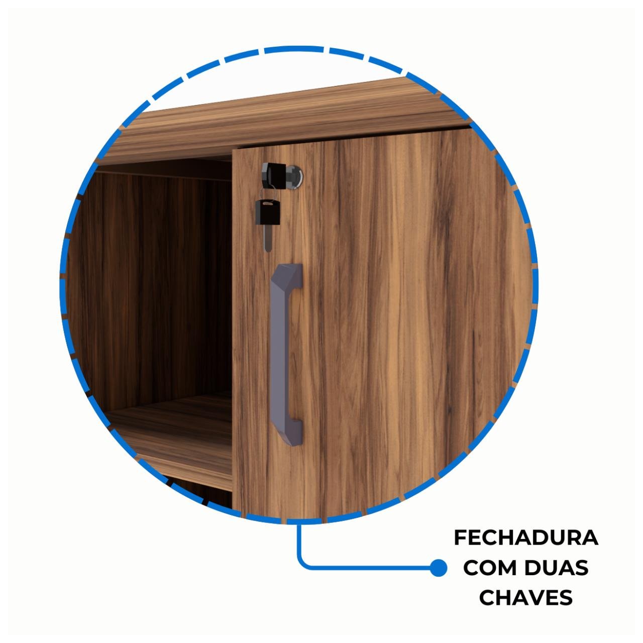 Armário Baixo GOLD Credenza ESPECIAL - 1,60x0,72x0,45m NOGALSEVILHA / PRETO - 23502 - Imagem 2