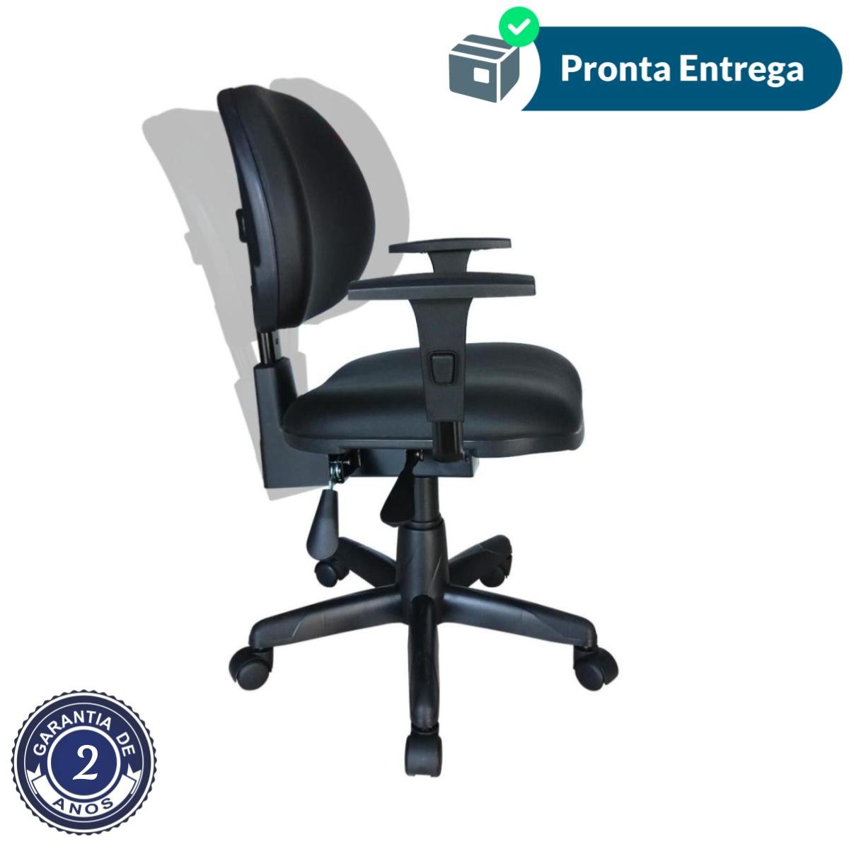 Cadeira Executiva Back System Lisa c/ Braços reguláveis - Cor Preta 31006 - Imagem 4