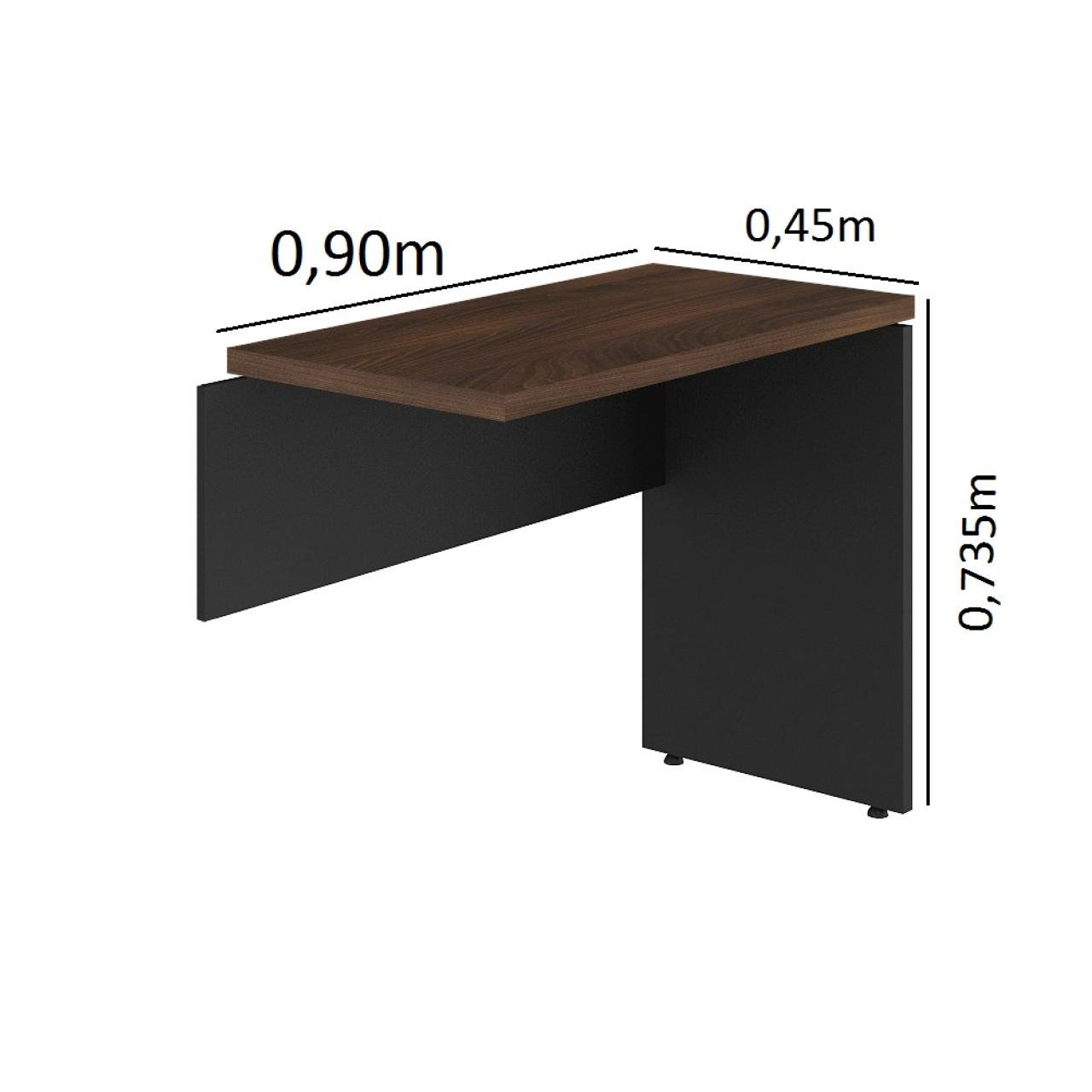 Mesa AUXILIAR SIMPLES 30mm - 0,90x0,45m MARSALA / PRETO - 51016 - Imagem 2