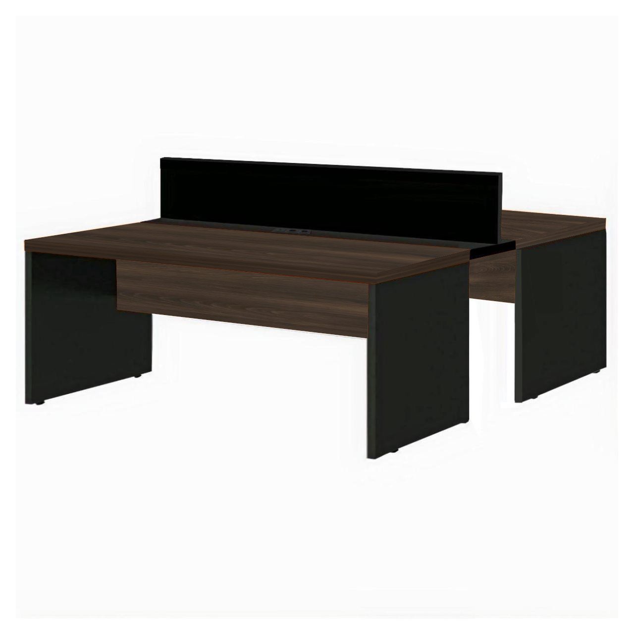 Estação de Trabalho Dupla 1,20x1,35m 02 Lugares S/ Gavetas c/ ponto de tomada MARSALA/PRETO - 63089