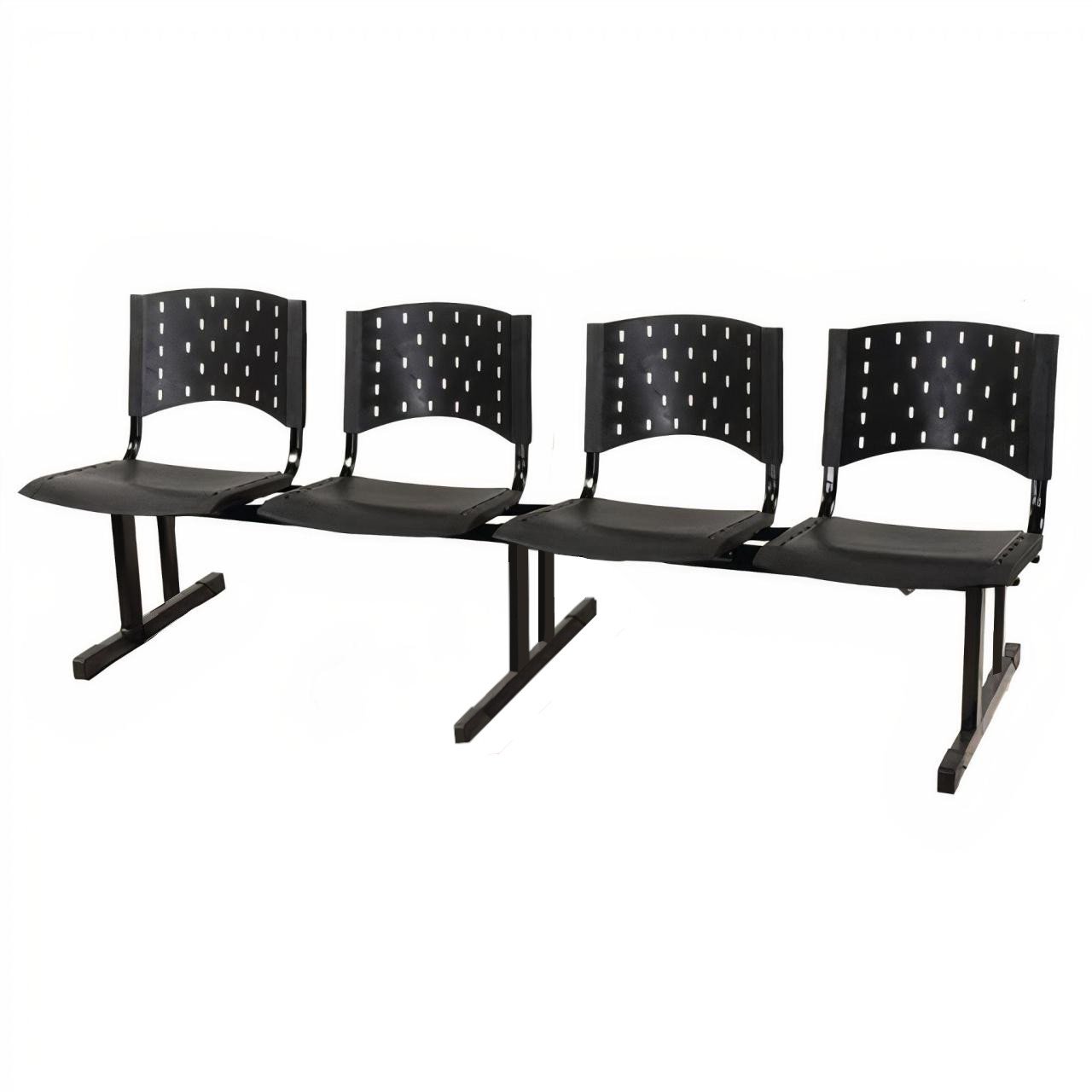 Longarina PLÁSTICA 04 Lugares - Cor PRETA 33007