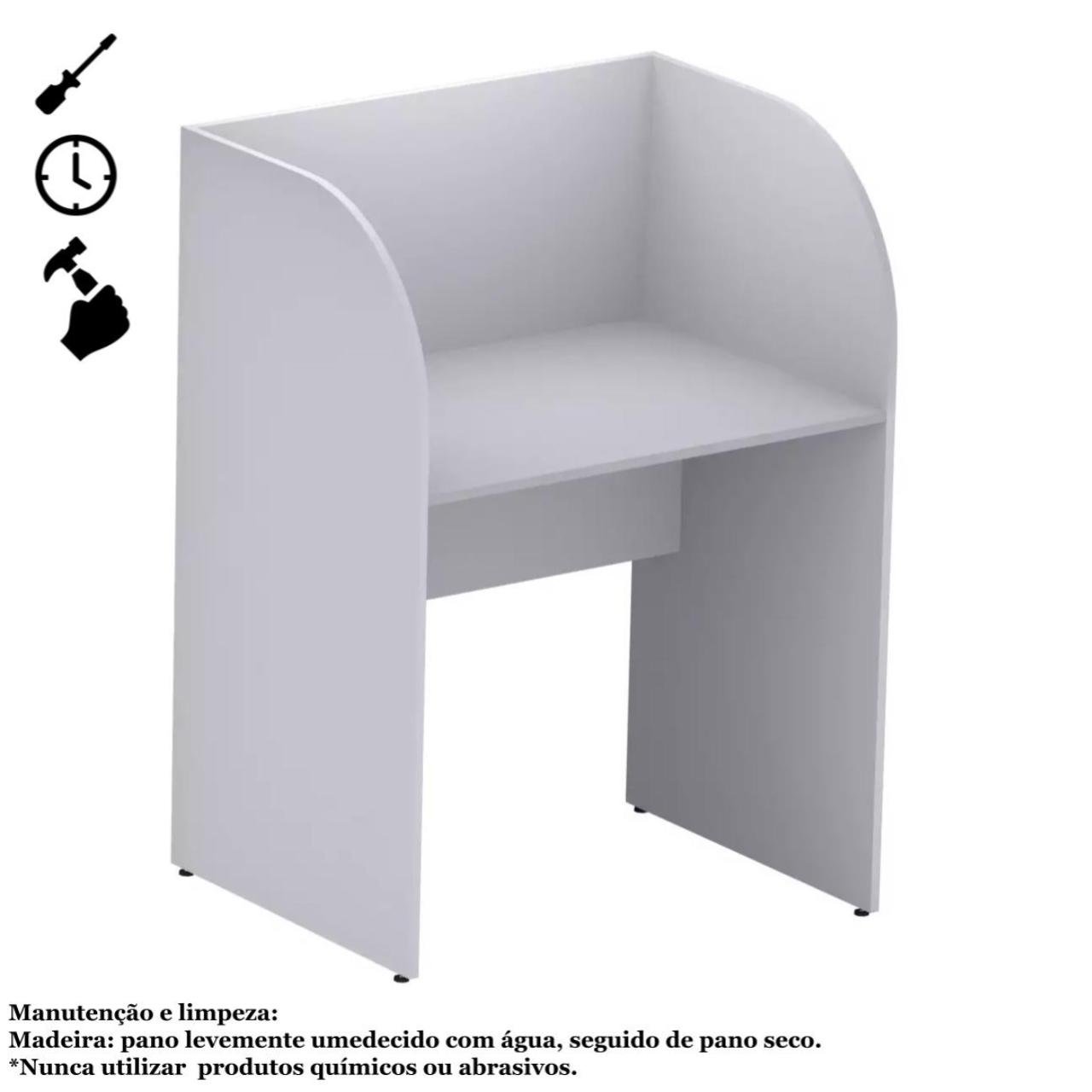 Baia Inicial FECHADA para Atendimento 1,20×0,80×0,60m c/ FUNDOCINZA/CINZA – 24012 - Imagem 2