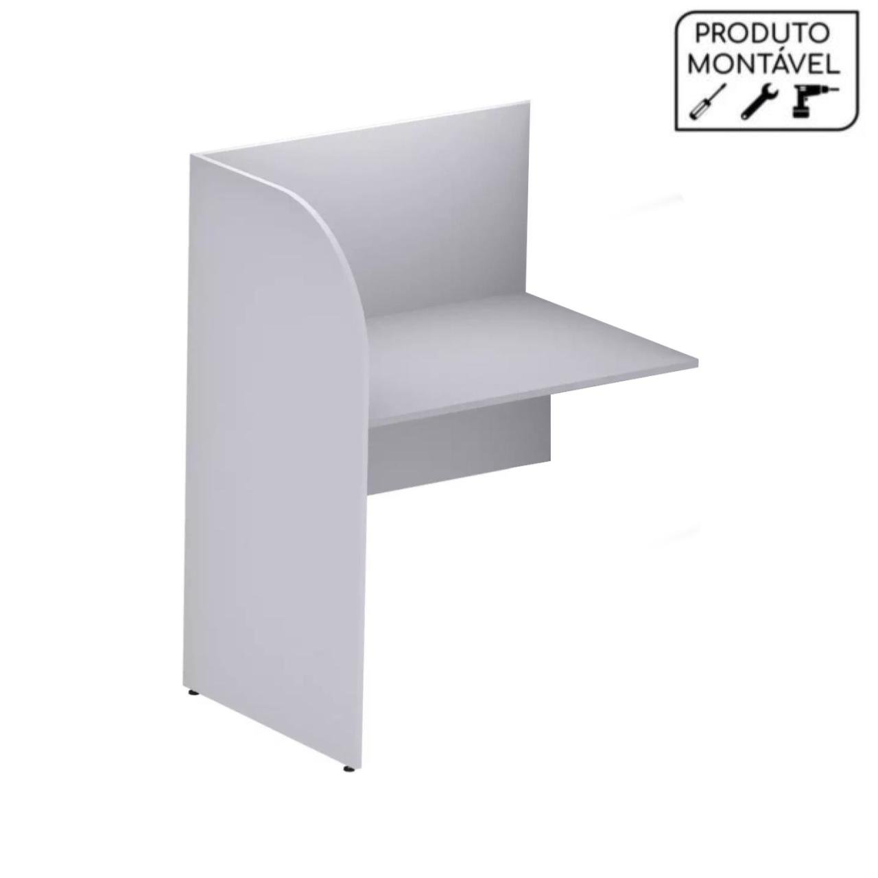 Baia Continuação FECHADA para Atendimento 1,20×0,80×0,60m c/ FUNDOCINZA/CINZA – 24013 - Imagem 3