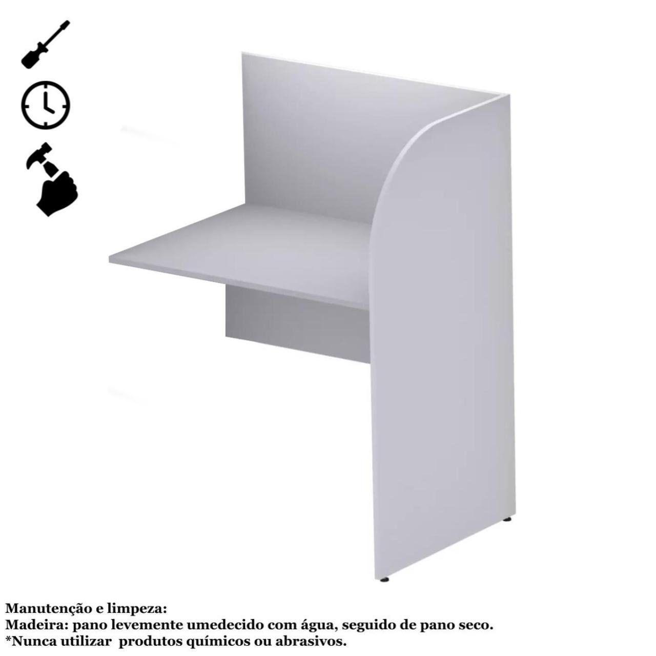 Baia Continuação FECHADA para Atendimento 1,20×0,80×0,60m c/ FUNDOCINZA/CINZA – 24013 - Imagem 4