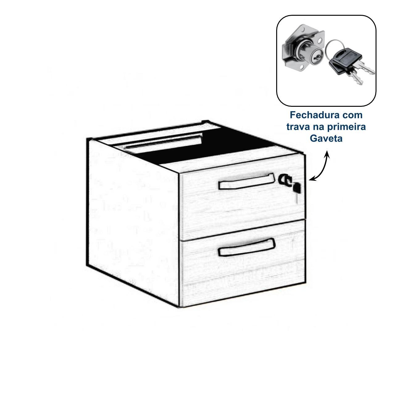 Mesa Escritório PÉ QUADRO 1,70x0,70m - C/ Gavetas - MARSALA/PRETO - 25475 - Imagem 2