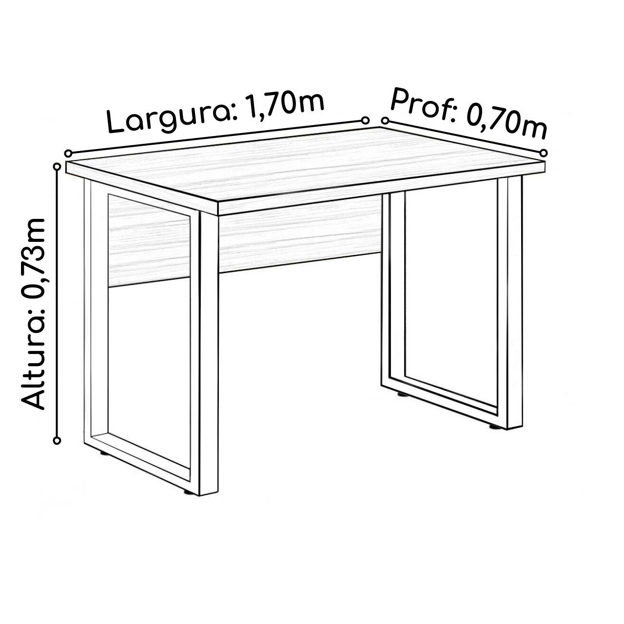 Mesa Escritório PÉ QUADRO 1,20x0,60m -S/ Gavetas - NOGAL SEVILHA / BRANCO 34303 - Imagem 4
