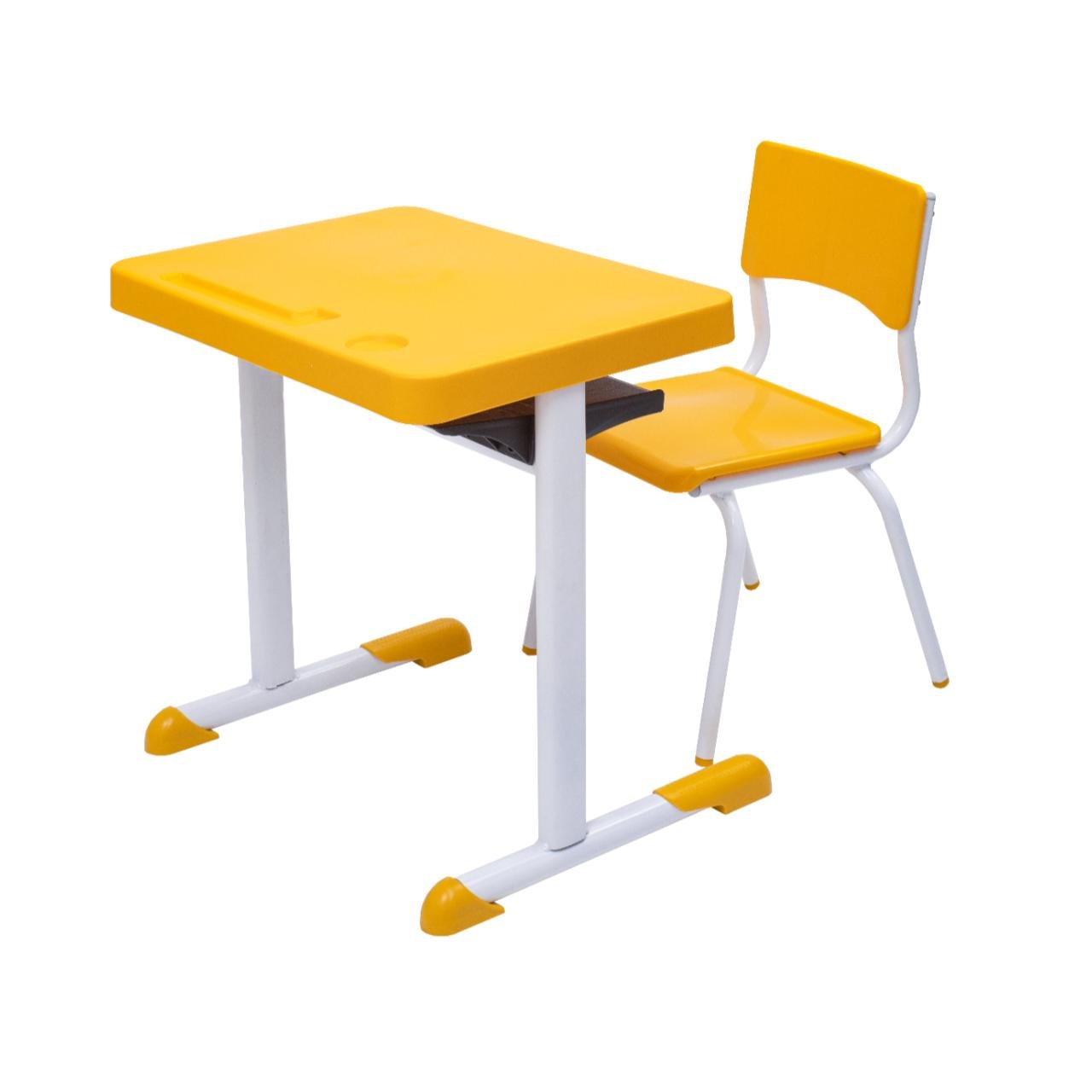 Kit Escolar Individual – (Mesa e Cadeira) – INFANTIL 03 a 06 Anos COR AMARELO - 41087