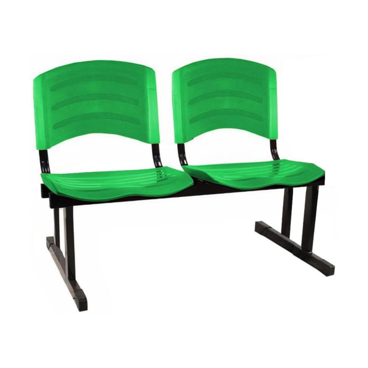 Cadeira Longarina PLÁSTICA 02 Lugares - Cor Verde 33029 - Imagem 4