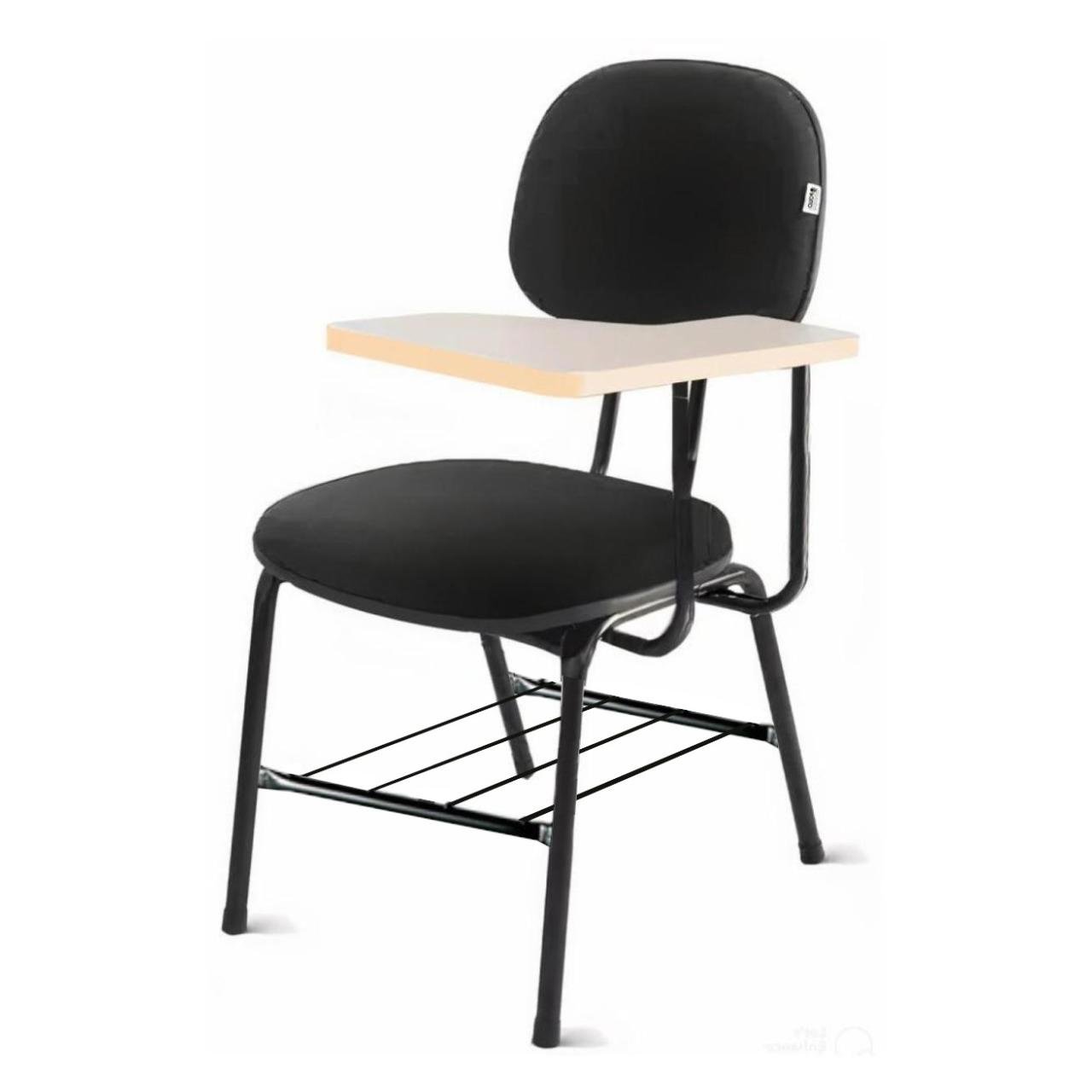 Carteira Universitária Secretária Estofada (CANHOTO) c/ Grade - Corino Preto - MARTIFLEX- 32047