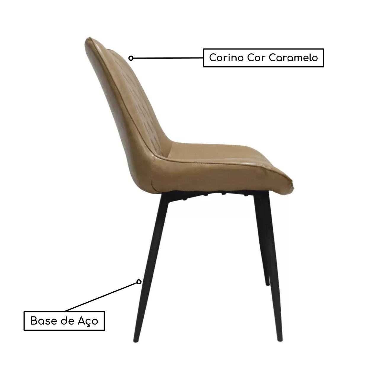 Cadeira Interlocutor MOSCOU - Cor CARAMELO - PMD - 36001 - Imagem 3