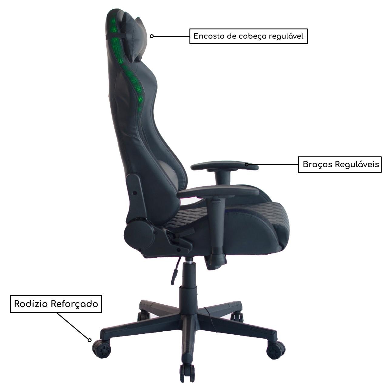 CADEIRA GAMER ASTRA LED - PMD - 30046 - Imagem 3