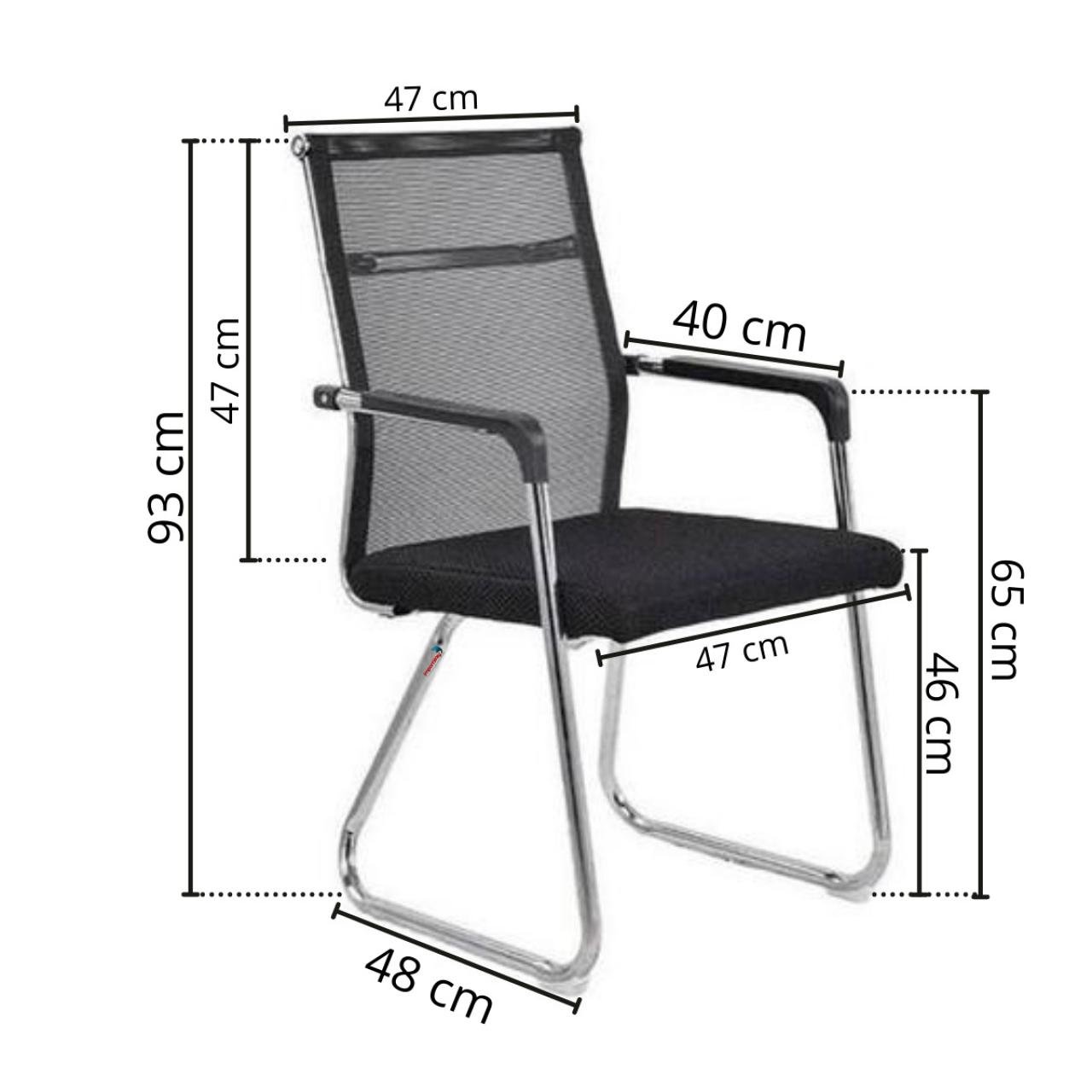 Cadeira Interlocutor TELA EROS - Cor Preto - PMD - 30047 - Imagem 5