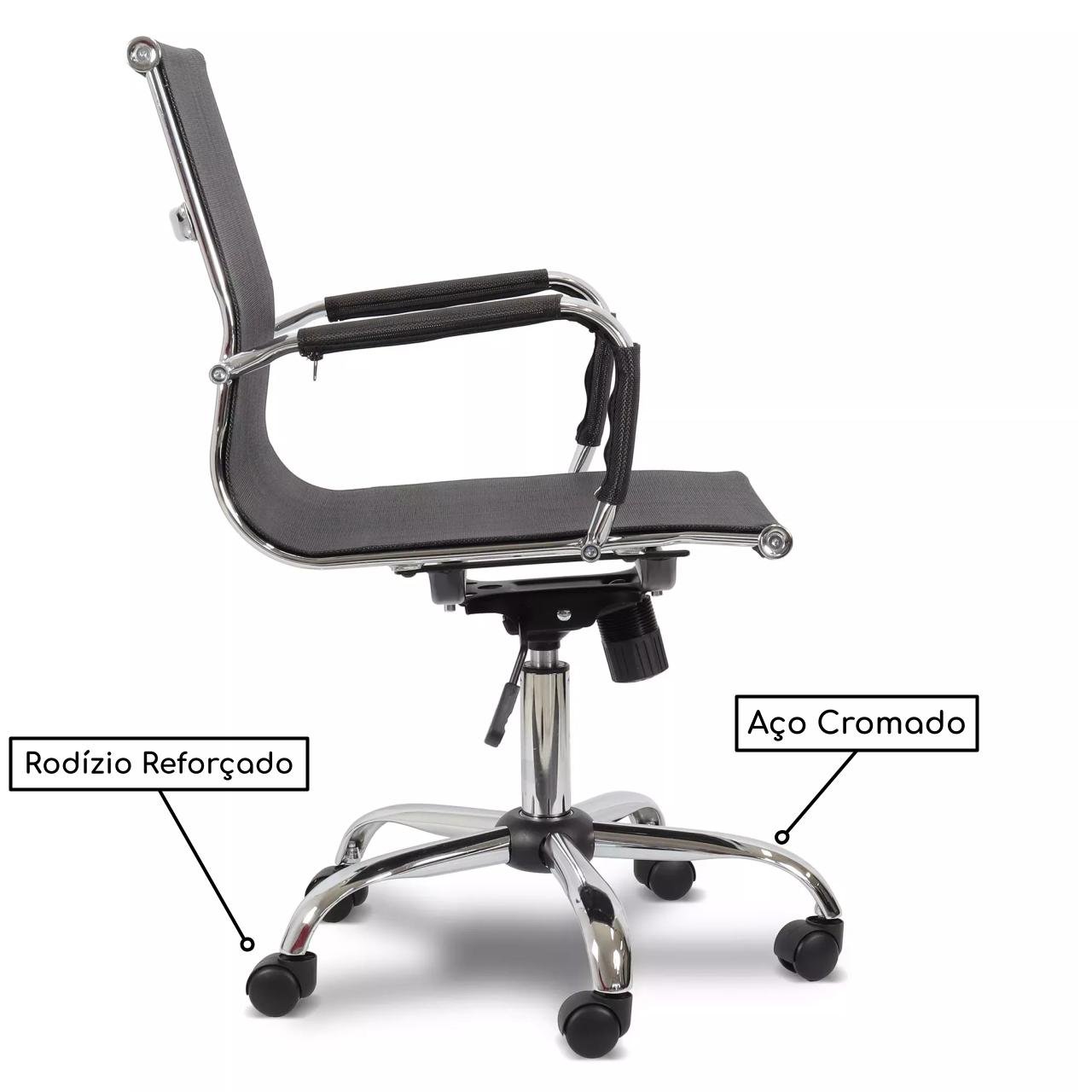 Cadeira DIRETOR TELA Charles Eames Esteirinha - COR PRETO - PMD - 32877 - Imagem 4