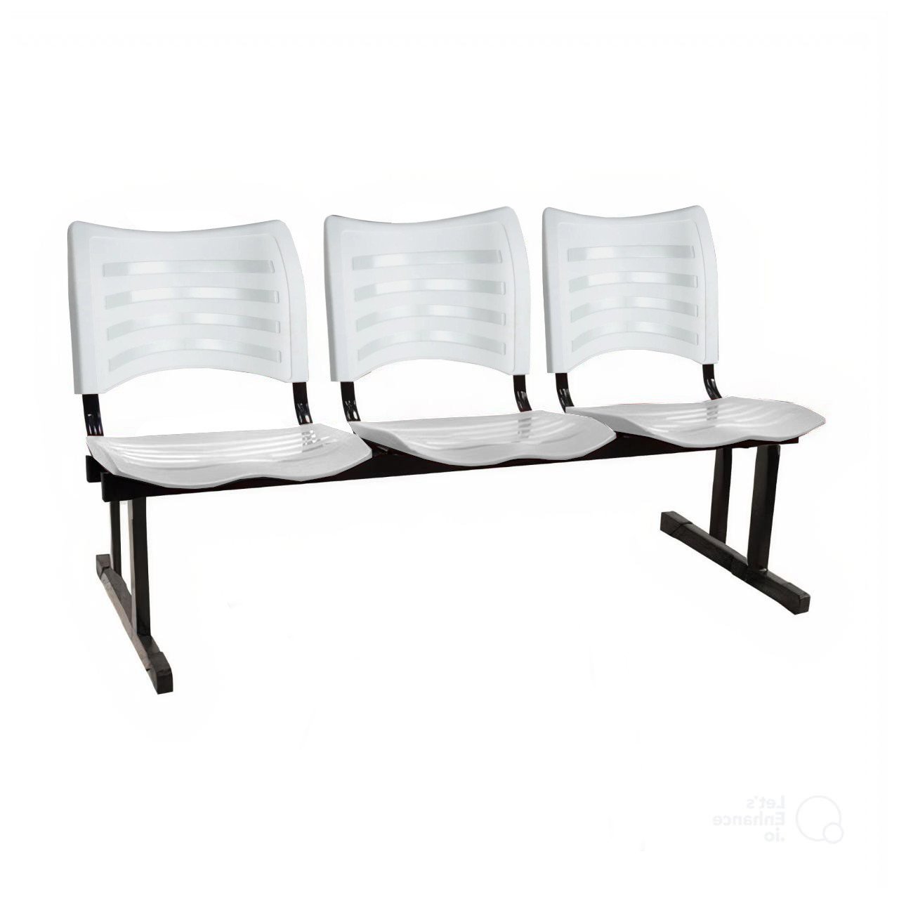 Cadeira Longarina PLÁSTICA 03 Lugares - Cor Branco - PMD - 34206 - Imagem 2