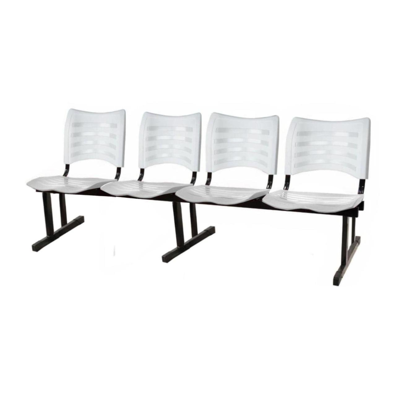 Cadeira Longarina PLÁSTICA 04 Lugares - Cor Branco - PMD - 34193 - Imagem 3