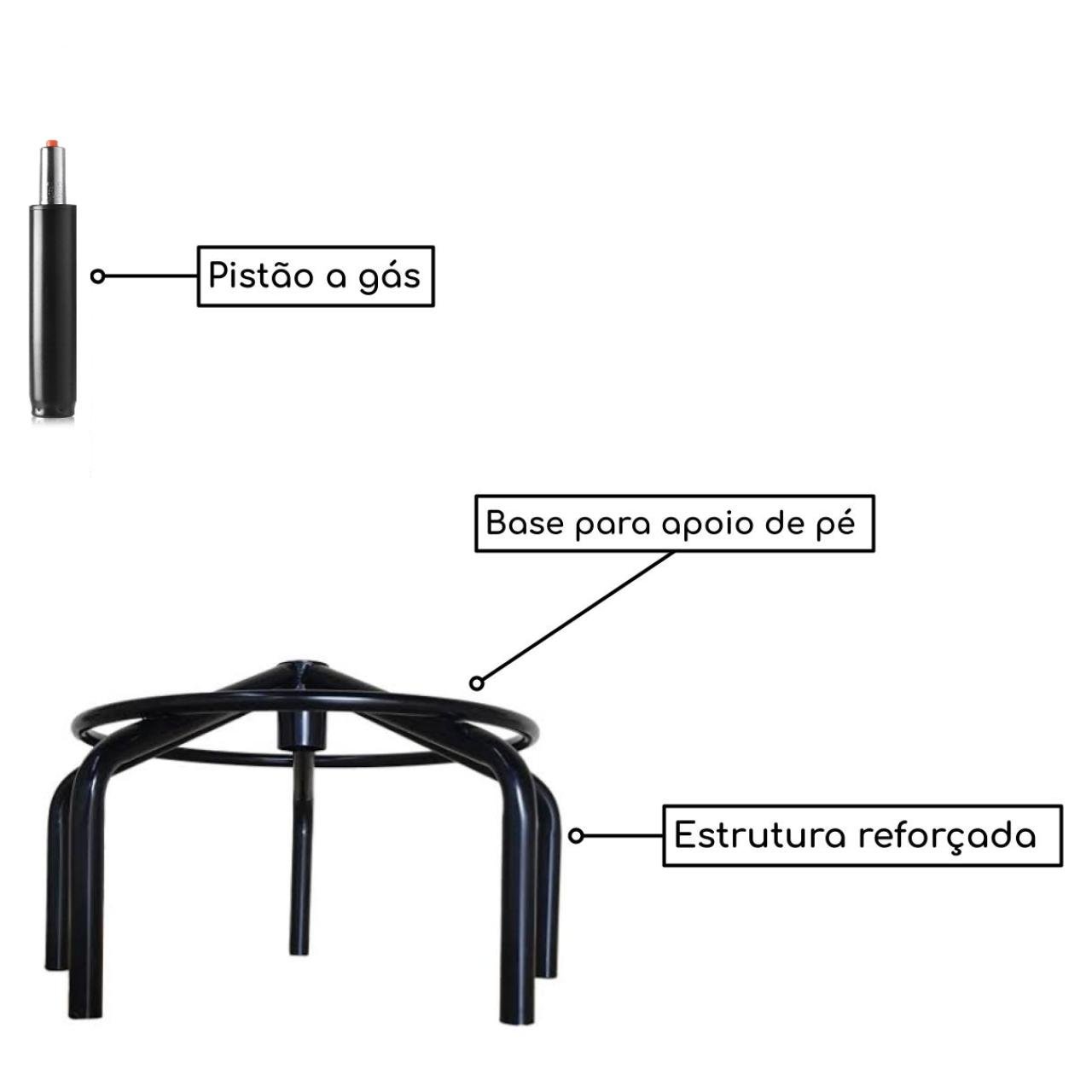 Cadeira Caixa EXECUTIVA LISA com Braço Corsa - (Aranha MARTIFLEX) - Cor Preta - 35032 - Imagem 3