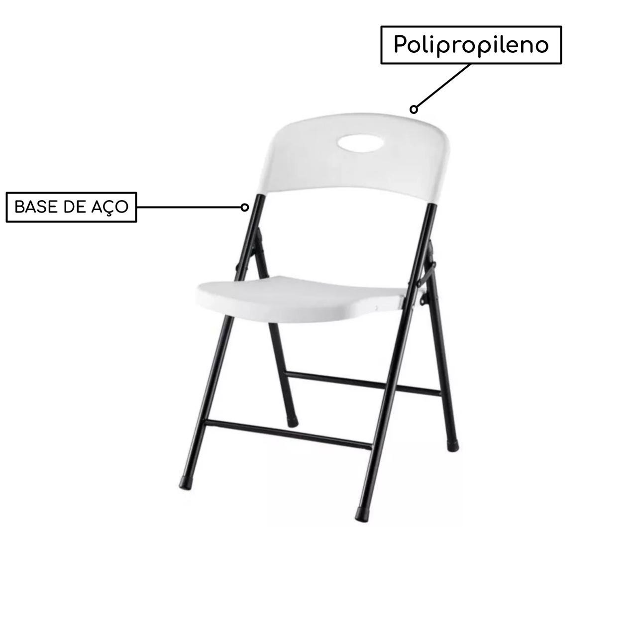 Cadeira Refeitório MASTER Dobrável - COR BRANCO RIVERSIDE - 50073 - Imagem 2