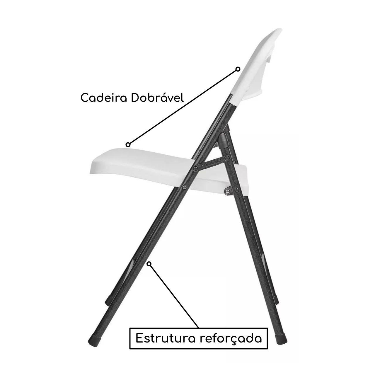 Cadeira Refeitório MASTER Dobrável - COR BRANCO RIVERSIDE - 50073 - Imagem 3