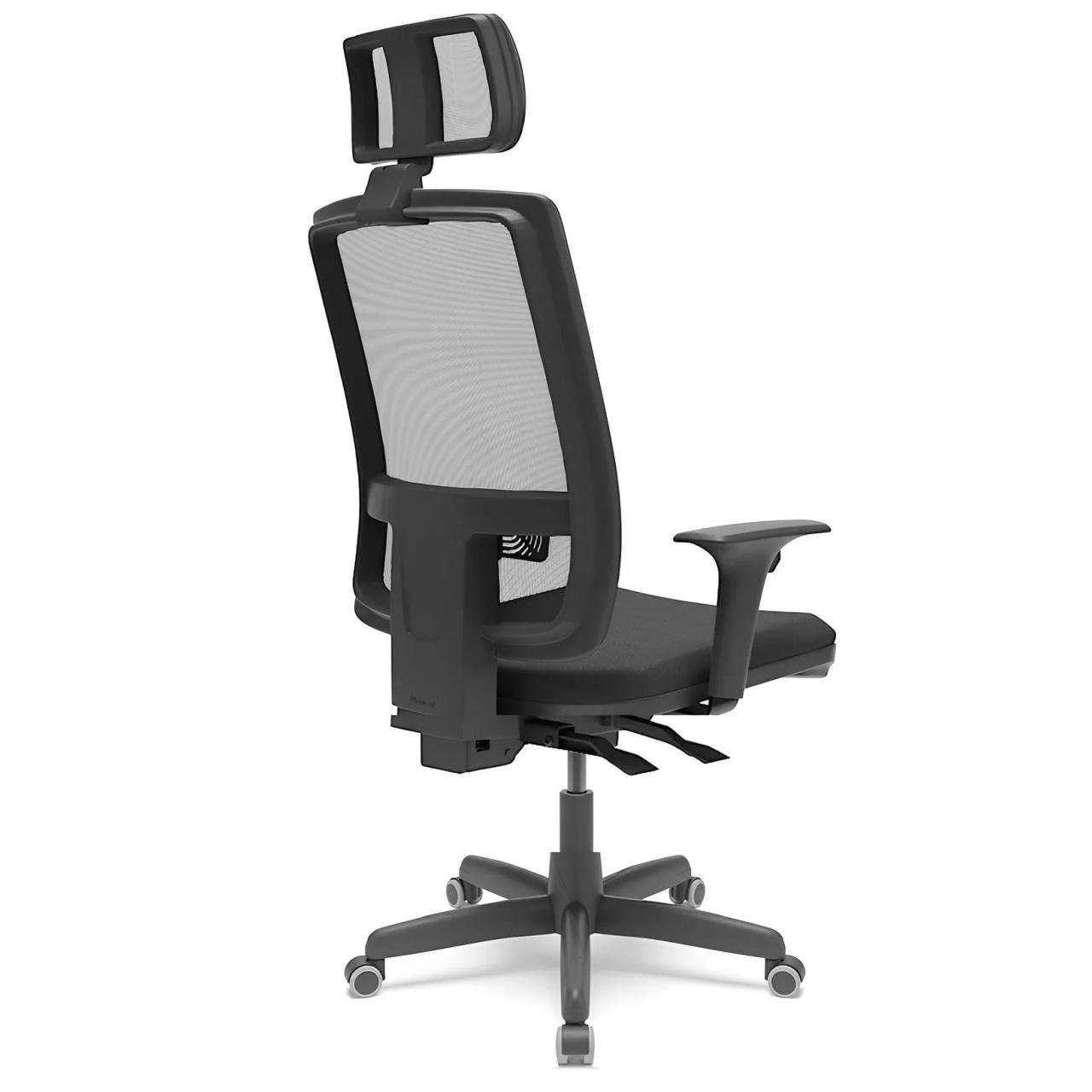 Poltrona Presidente Brizza BACKSYSTEM c/ encosto de cabeça - TELA Preta - PLAXMETAL - 30600 - Imagem 3