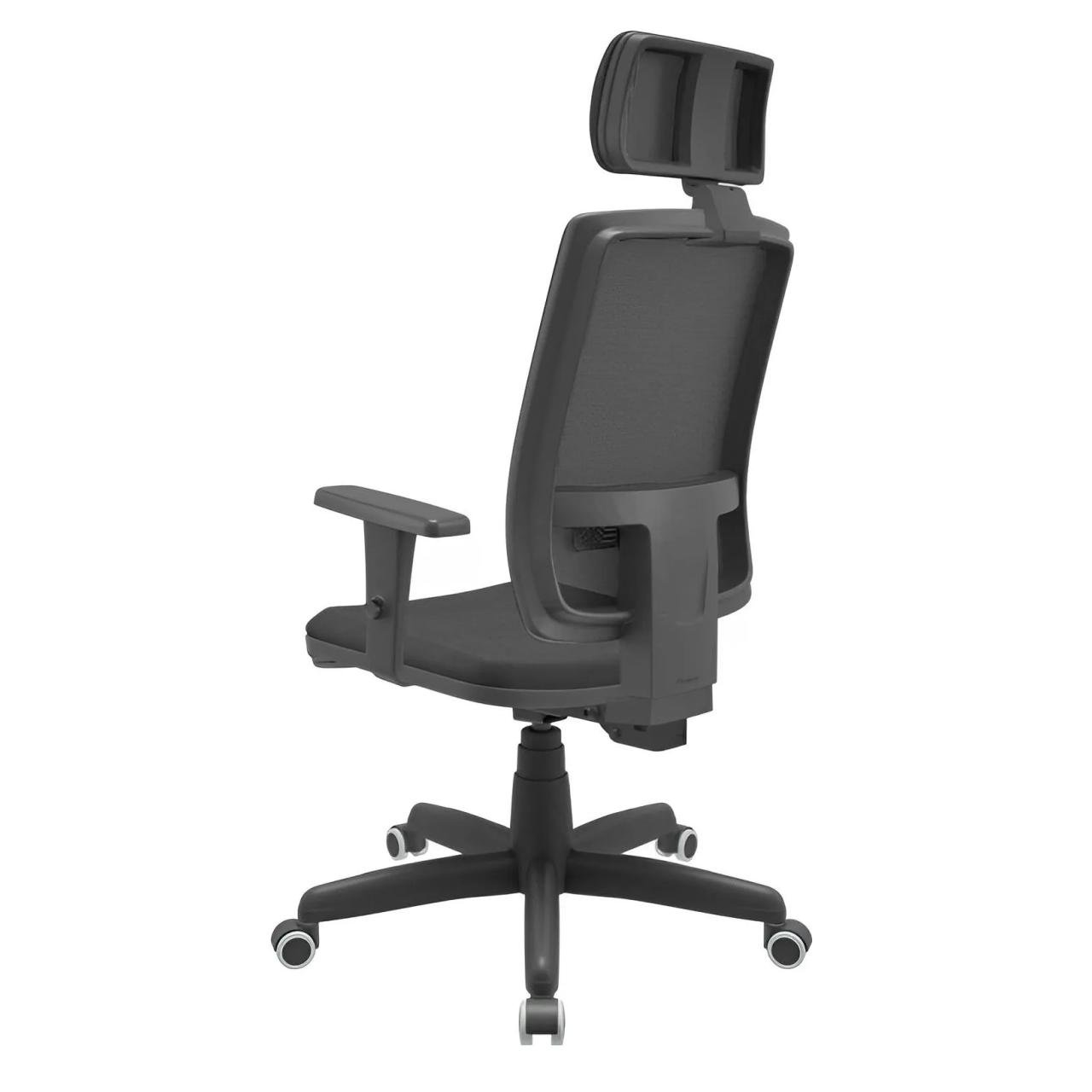 Poltrona Presidente Brizza BACKSYSTEM c/ encosto de cabeça - TELA Preta - PLAXMETAL - 30600 - Imagem 2