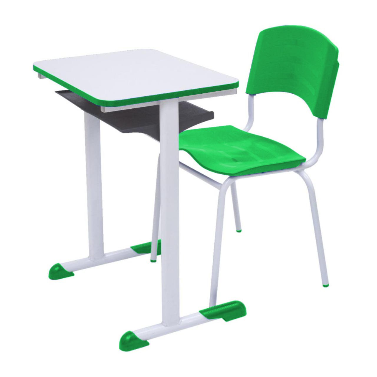 Kit Escolar Individual VERDE – (Mesa e Cadeira) – ADULTO – MADEIRA - COR VERDE - REALPLAST - 40093 - Imagem 2