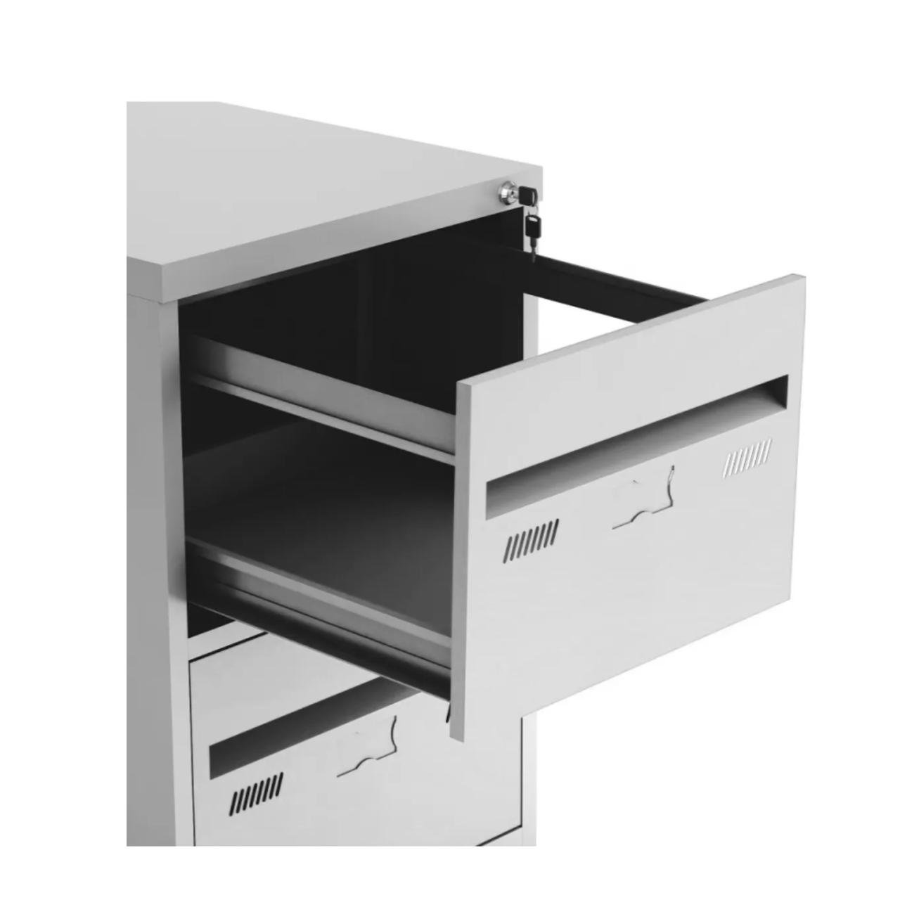 Arquivo de Aço 04 Gav. - CHAPA # 26 - S/ TRILHO TELESC - (60cm) - 1,33x0,47x0,60m - CZ/CZ - W3 - 18000 - Imagem 4