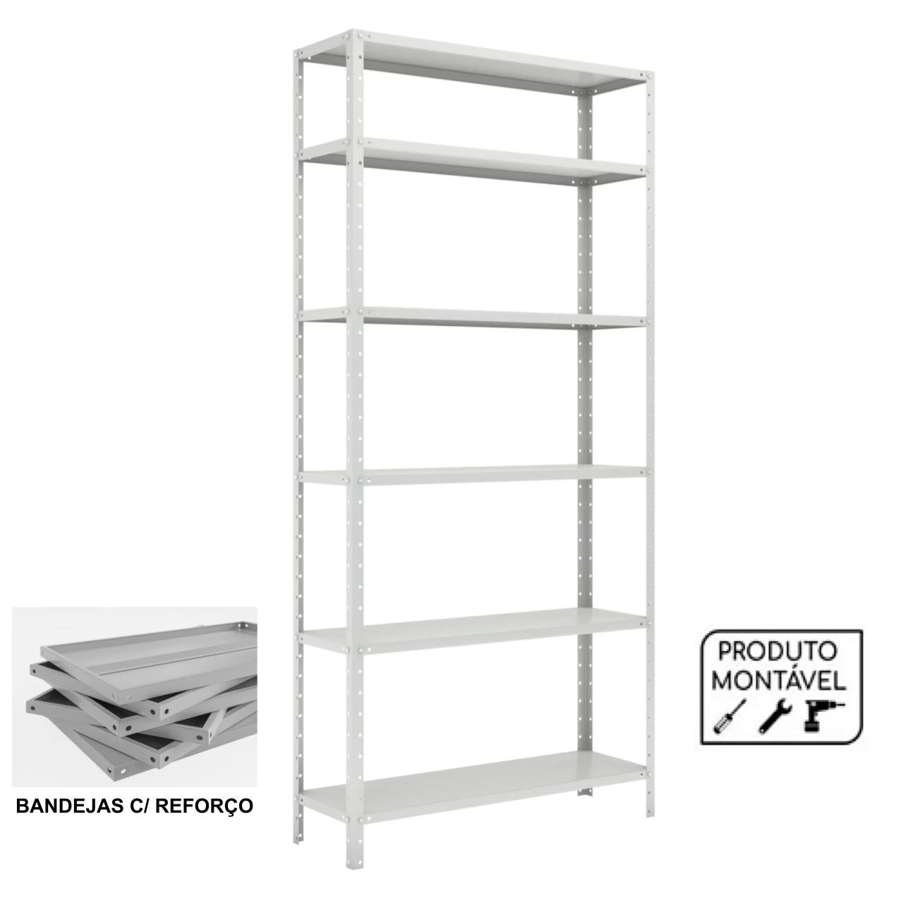 Estante de Aço com 06 Bandejas 42 cm (22/18) - 1,98x0,92x0,42m - W3 - 16005 - Imagem 5