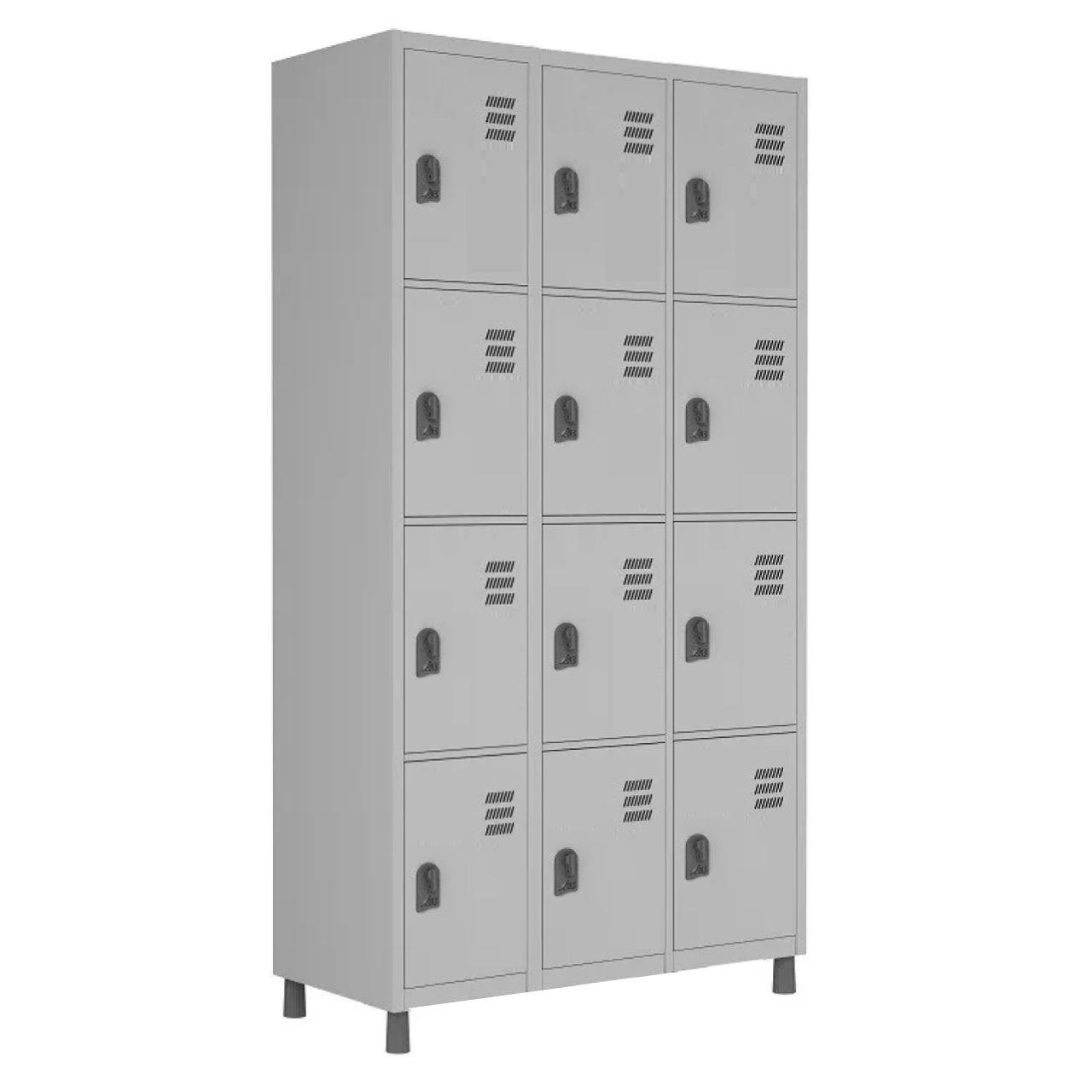 Roupeiro de Aço c/ 12 Portas PEQUENAS - 1,84x0,96x0,35m - CZ/CZ - W3 - 10911