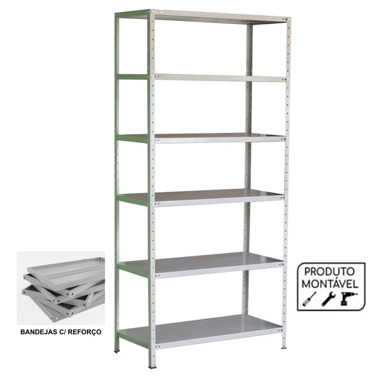 Estante de Aço com 06 Bandejas 58 cm (22/18) - 1,98x0,92x0,58m - W3 - 16041 - Imagem 5