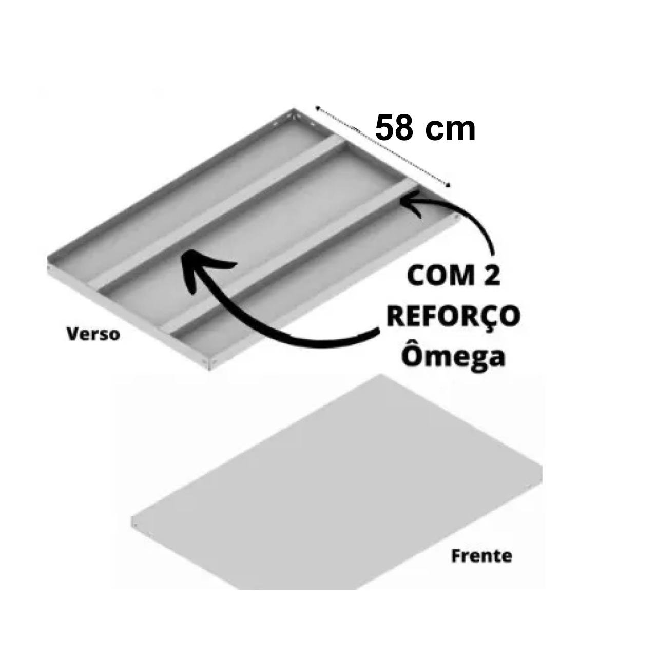 Estante de Aço com 06 Bandejas 58 cm (22/18) - 1,98x0,92x0,58m - W3 - 16041 - Imagem 4
