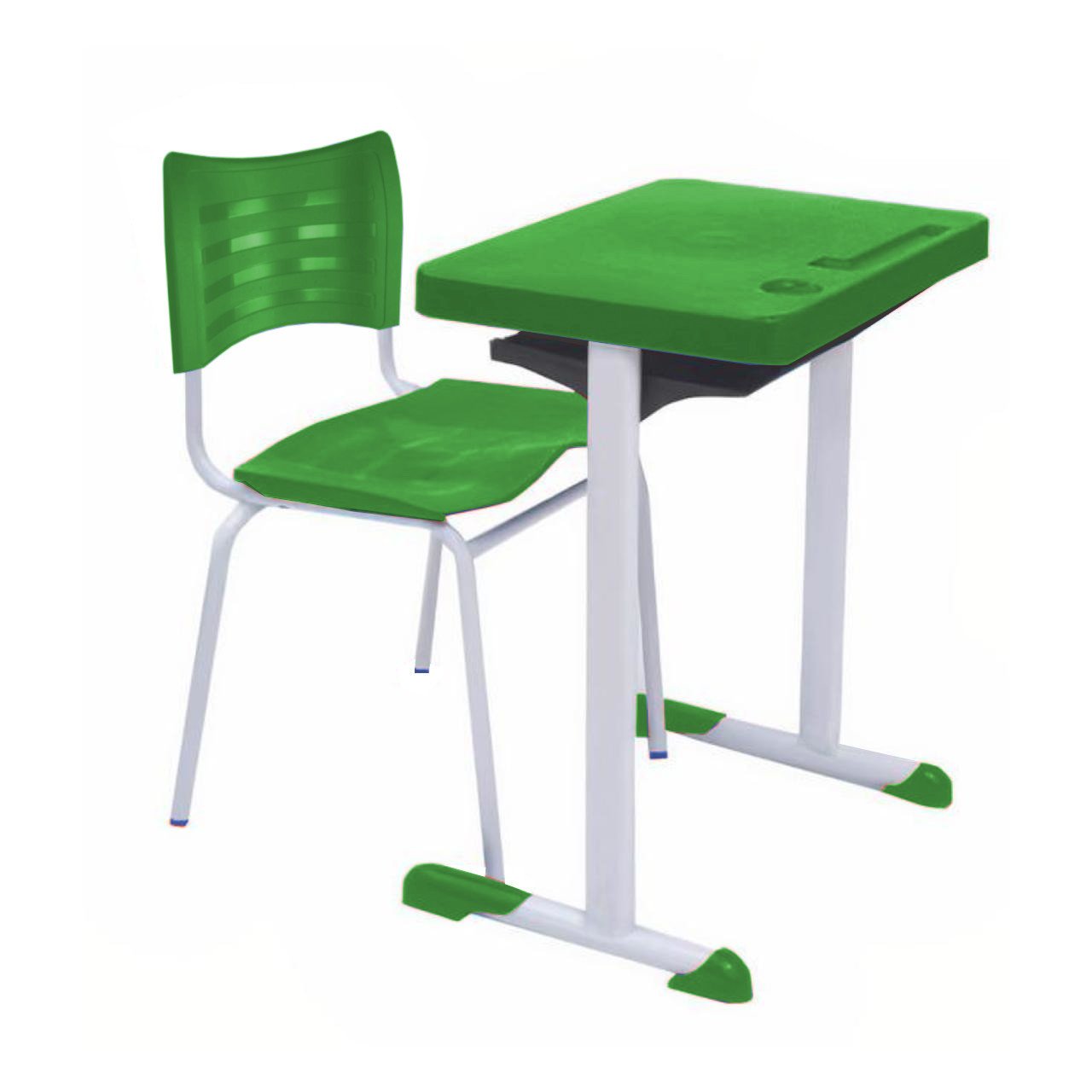 Kit Escolar Individual VERDE – (Mesa e Cadeira) – ADULTO – TAMPO PLÁSTICO - COR VERDE - MRPLAST - 54001 - Imagem 2