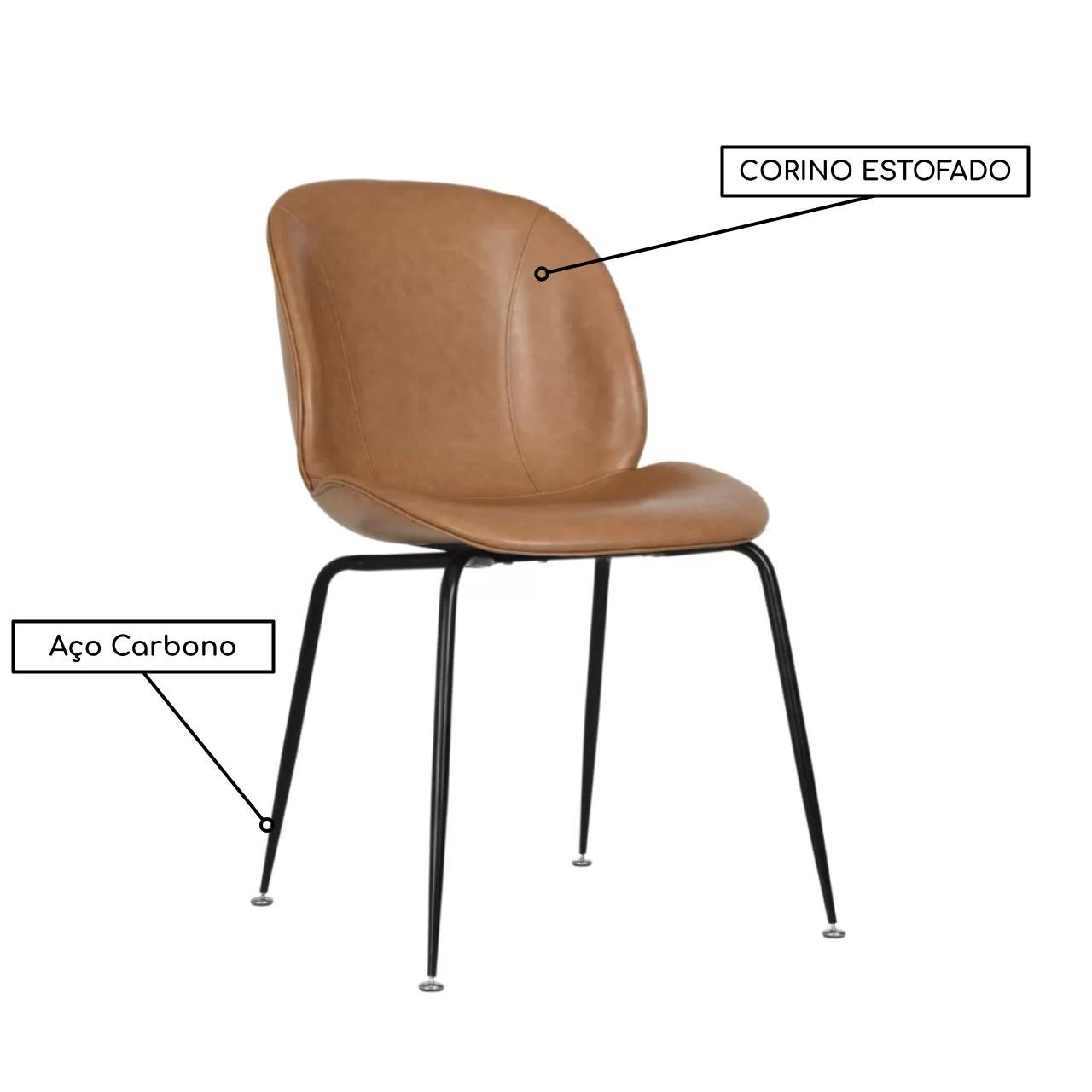 Cadeira Interlocutor UDYR Corino - COR CARAMELO - Pollo Móveis - 37004 - Imagem 2