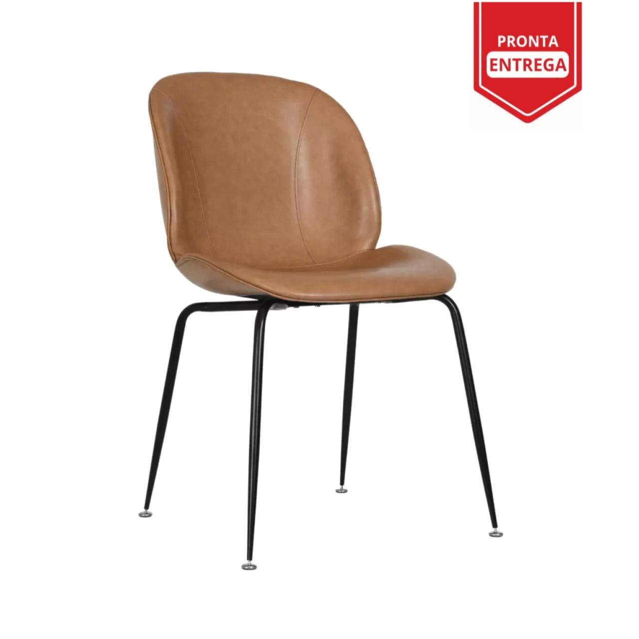 Cadeira Interlocutor UDYR Corino - COR CARAMELO - Pollo Móveis - 37004 - Imagem 3