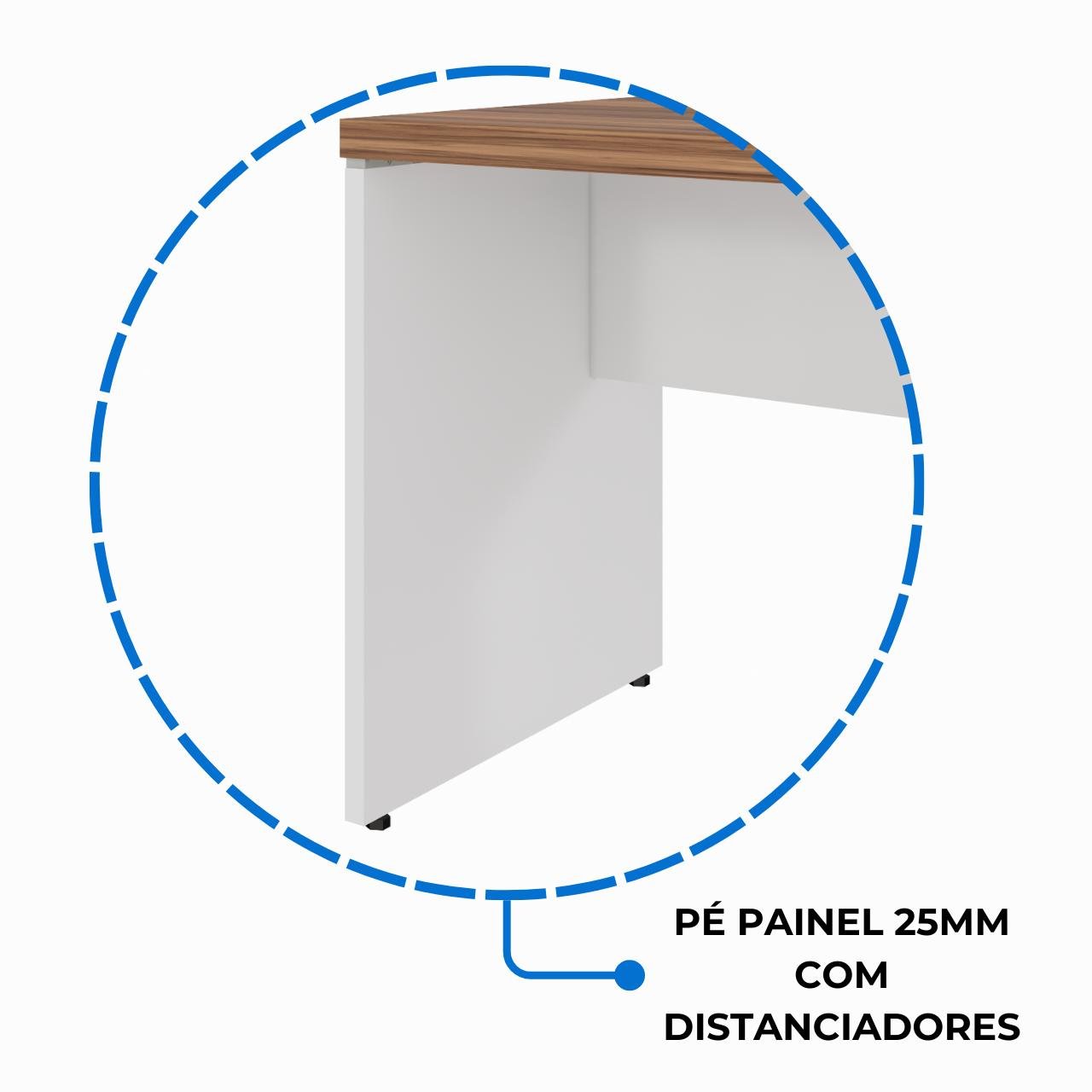 Mesa de Escritório 1,70x0,70m C/ Gaveta - NOGAL SEVILHA/BRANCO - 34319 - Imagem 3