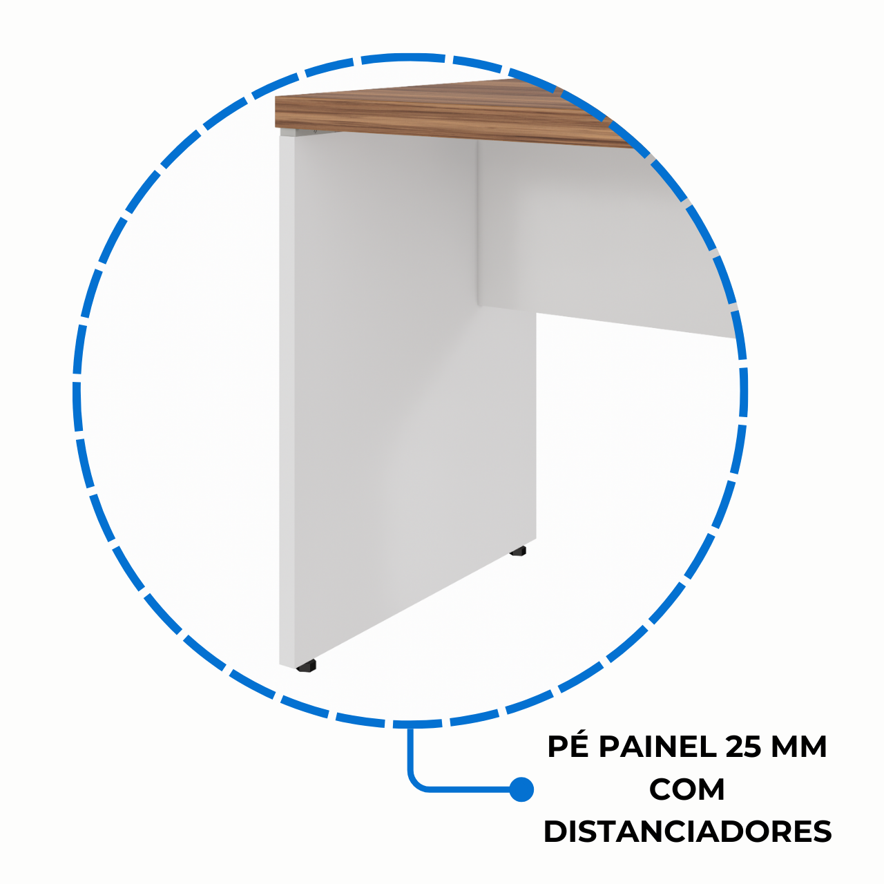 Mesa de Escritório 1,70×0,70m Sem Gavetas NOGAL SEVILHA/BRANCO – 34307 - Imagem 3