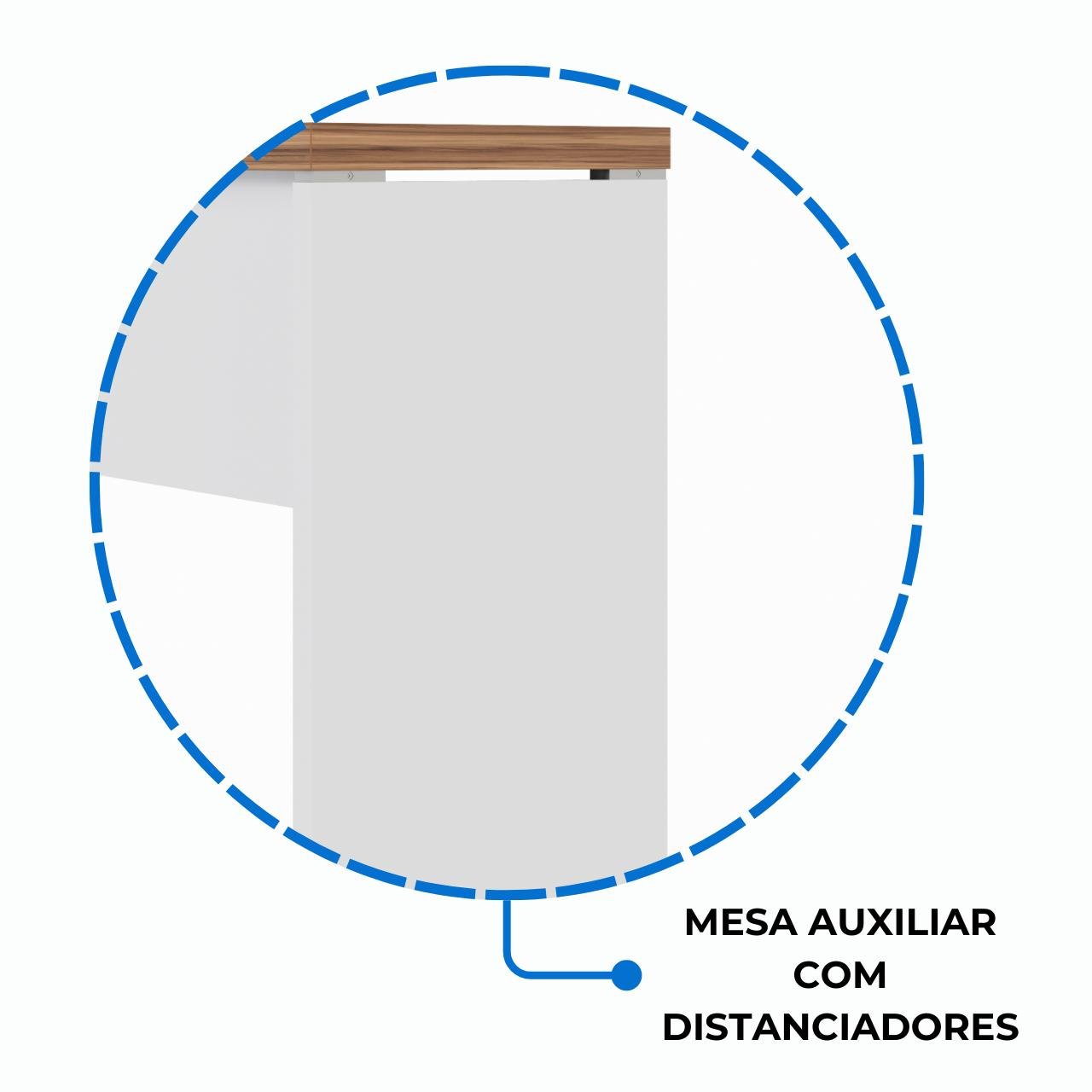 Mesa AUXILIAR SIMPLES 0,90X0,45m NOGAL SEVILHA / BRANCO - 34308 - Imagem 6