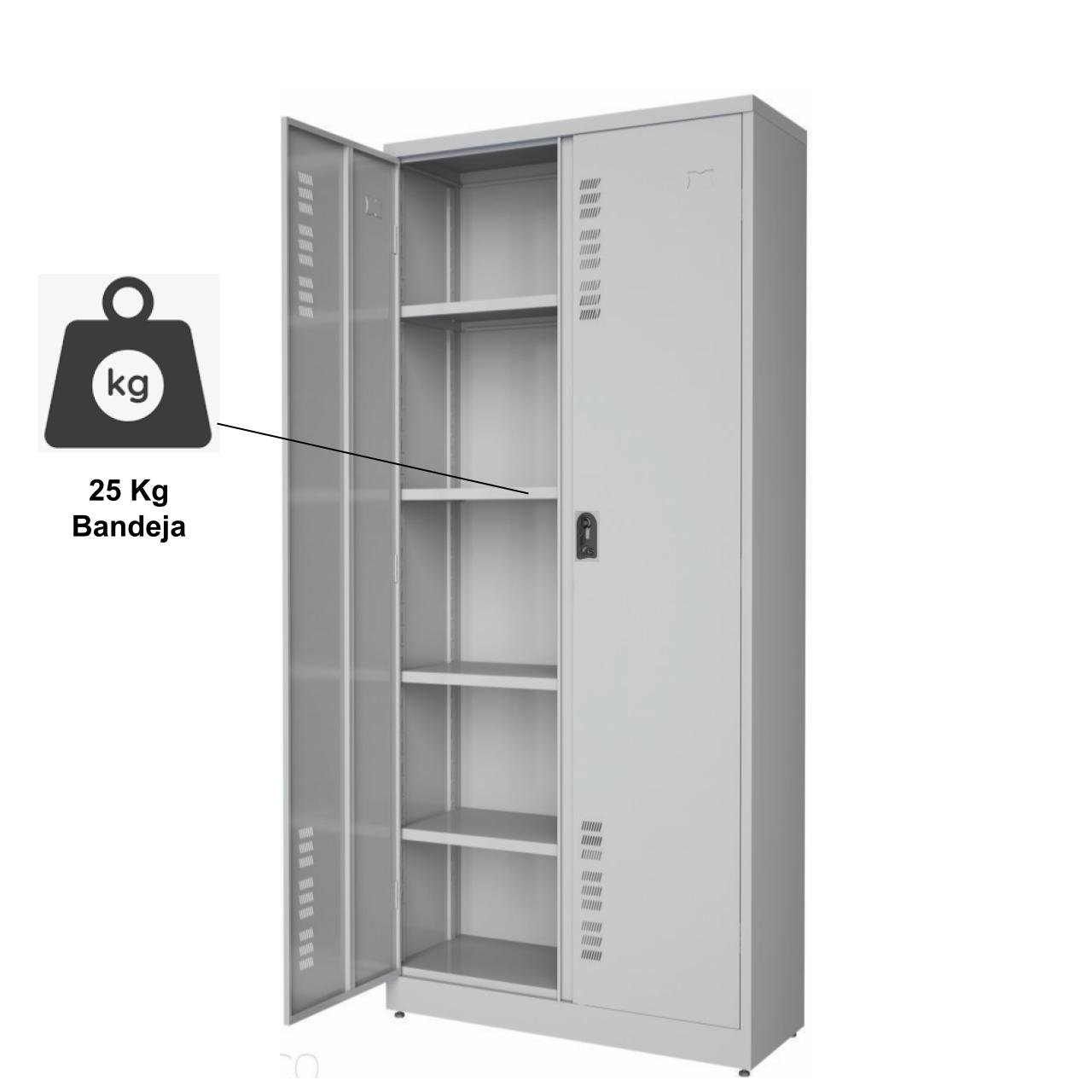 Armário de Aço POP c/ Portas - PA 90 - CHAPA GROSSA # 22 - 1,98x0,90x0,40m - W3 - CZ/CZ - 18010 - Imagem 3