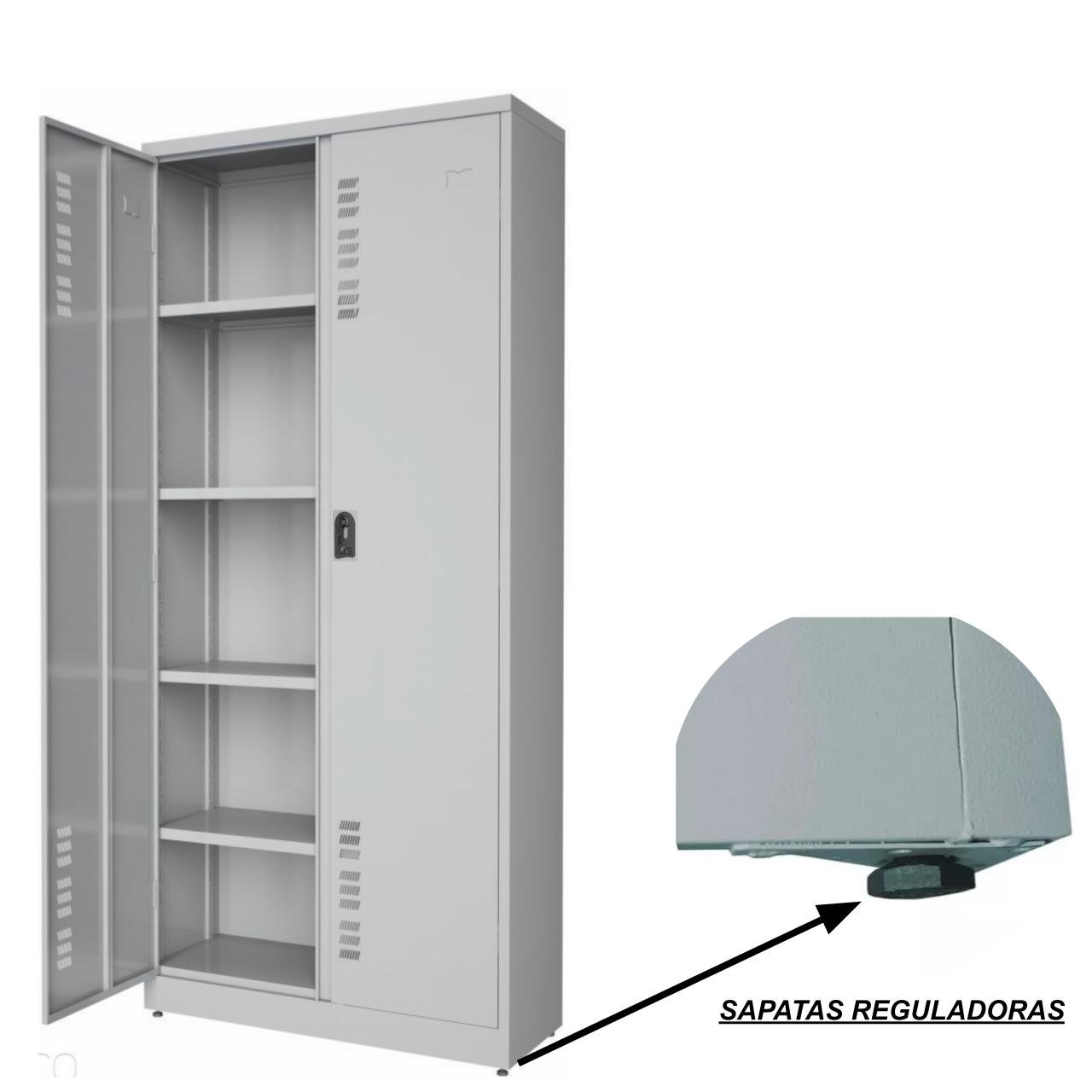 Armário de Aço POP c/ Portas - PA 90 - CHAPA GROSSA # 22 - 1,98x0,90x0,40m - W3 - CZ/CZ - 18010 - Imagem 7