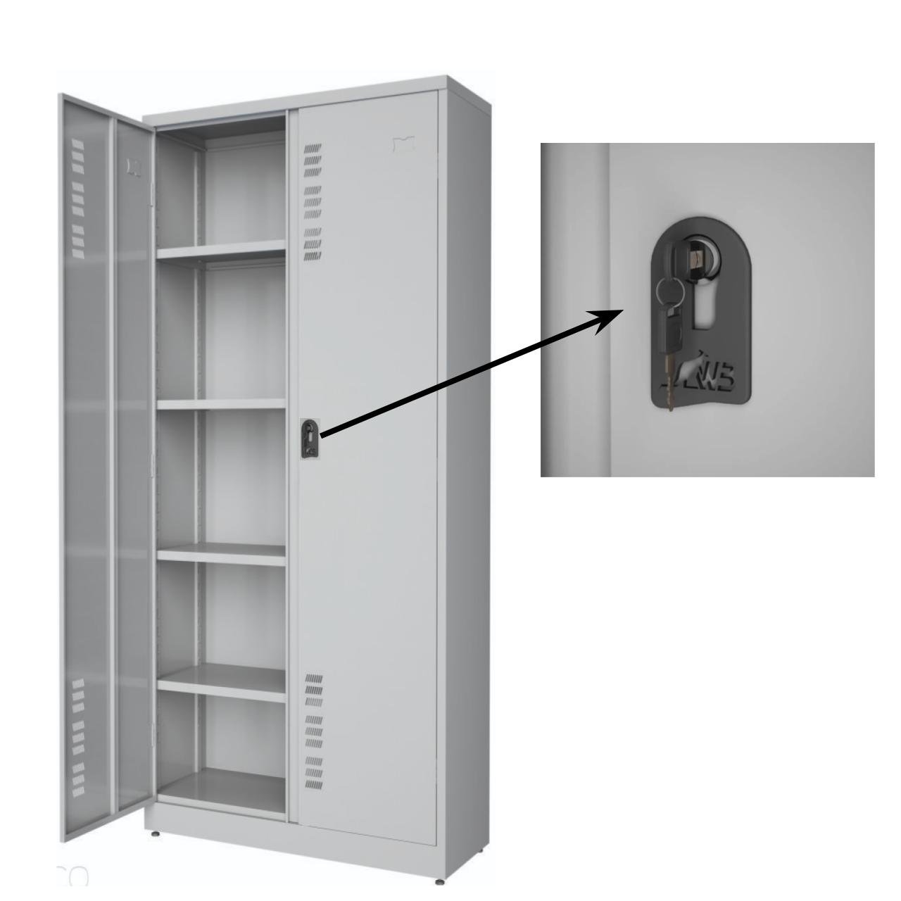 Armário de Aço POP c/ Portas - PA 90 - CHAPA GROSSA # 22 - 1,98x0,90x0,40m - W3 - CZ/CZ - 18010 - Imagem 5