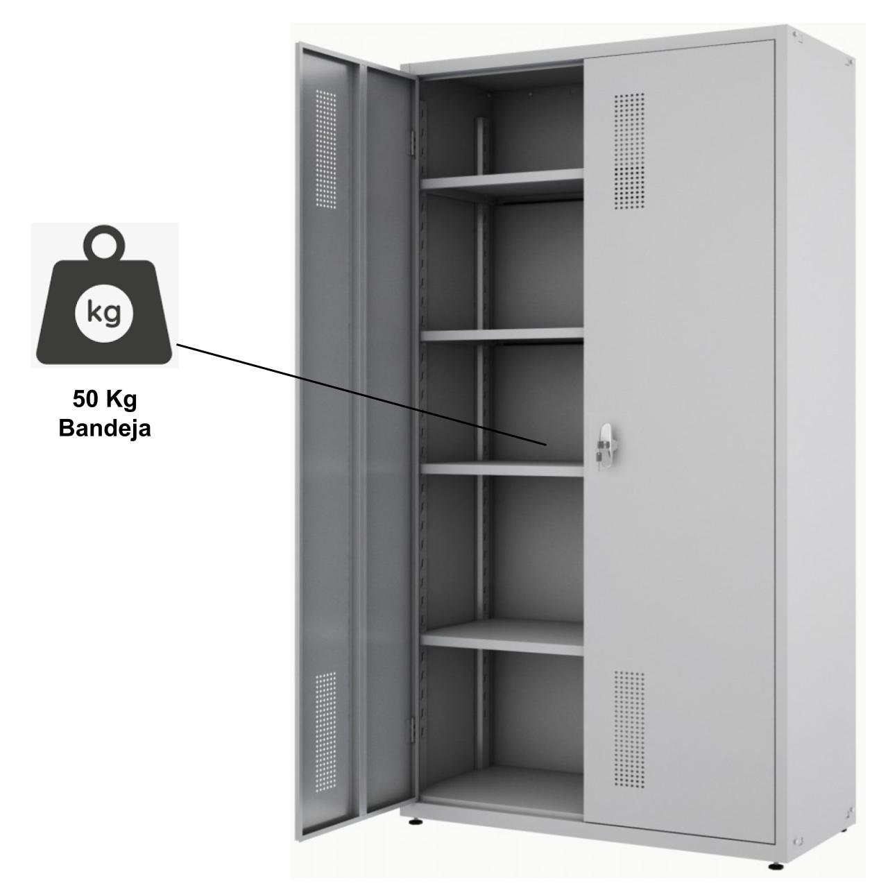 Armário de Aço POP c/ Portas - PA 120 CHAPA GROSSA # 22 - 1,98x1,20x0,45m - W3 - CZ/CZ - 18011 - Imagem 3