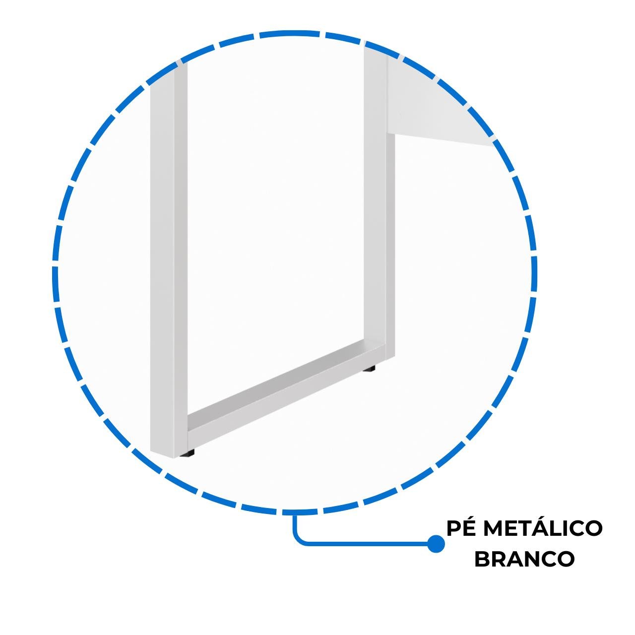 Mesa Escritório PÉ QUADRO 1,70x0,70m -C/ 02 Gavetas - NOGAL SEVILHA / BRANCO - 34322 - Imagem 3