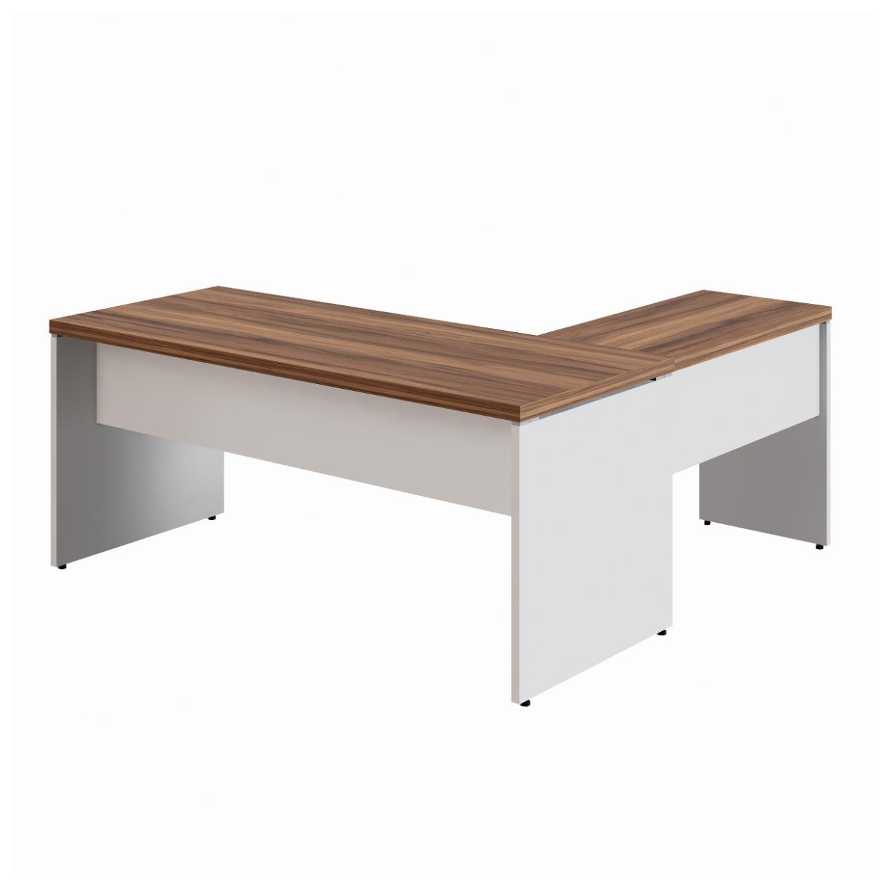 Mesa em L (Mesa 1,50m + Mesa Auxiliar) - C/ Gavetas - WORKSTART - NOGAL SEVILHA/BRANCO - 34324 - Imagem 5