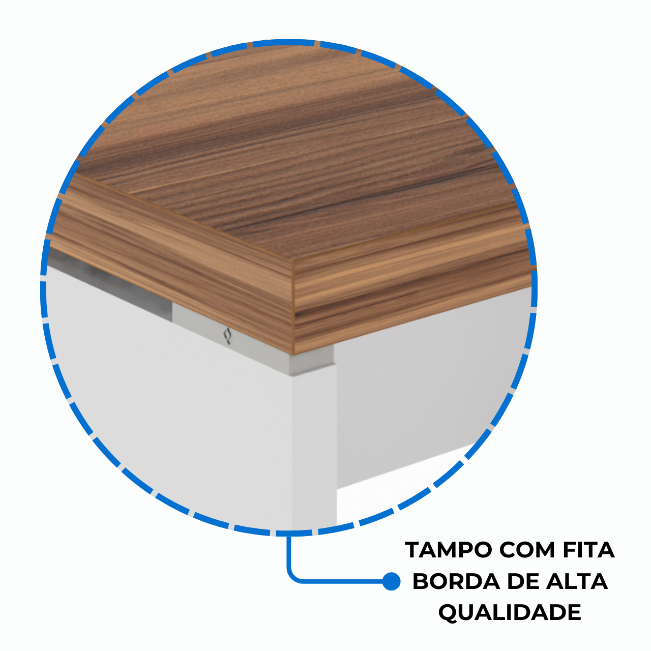 Mesa Escritório em "L" c/ Gavetão na Auxiliar 1,50x1,50m - WORK START - NOGAL SEVILHA/BRANCO - 34327 - Imagem 5