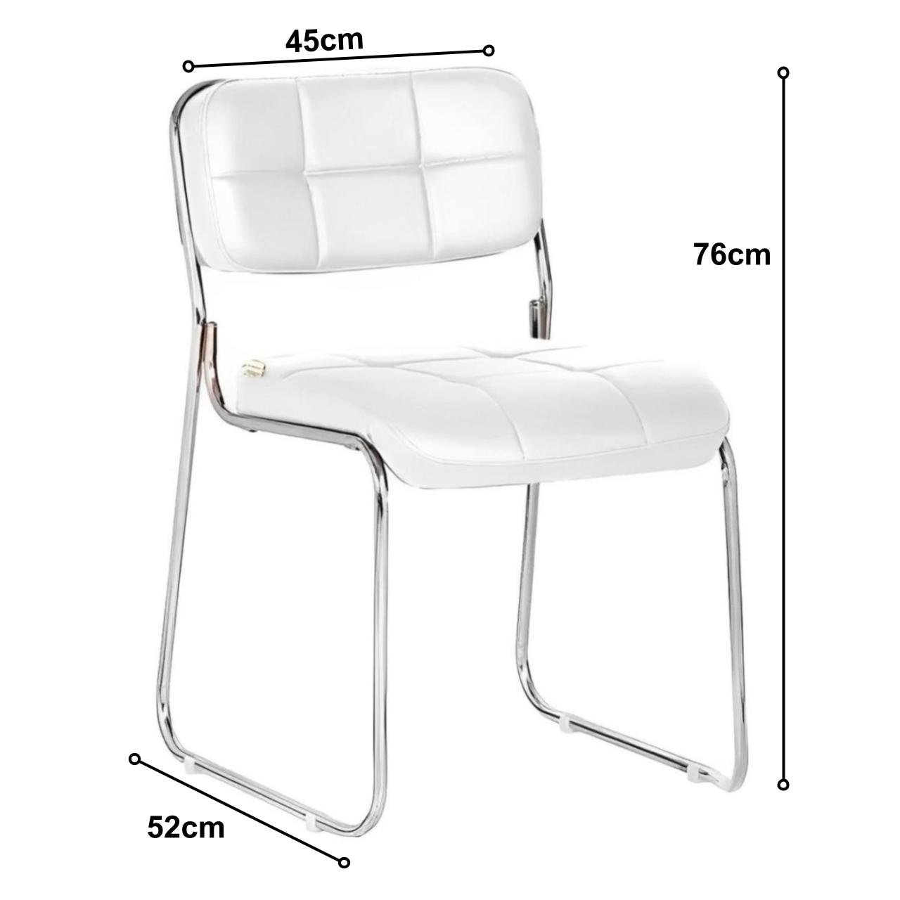 Cadeira Interlocutor Estofada Denver - Cor Branco - Pollo Móveis - 30408 - Imagem 3