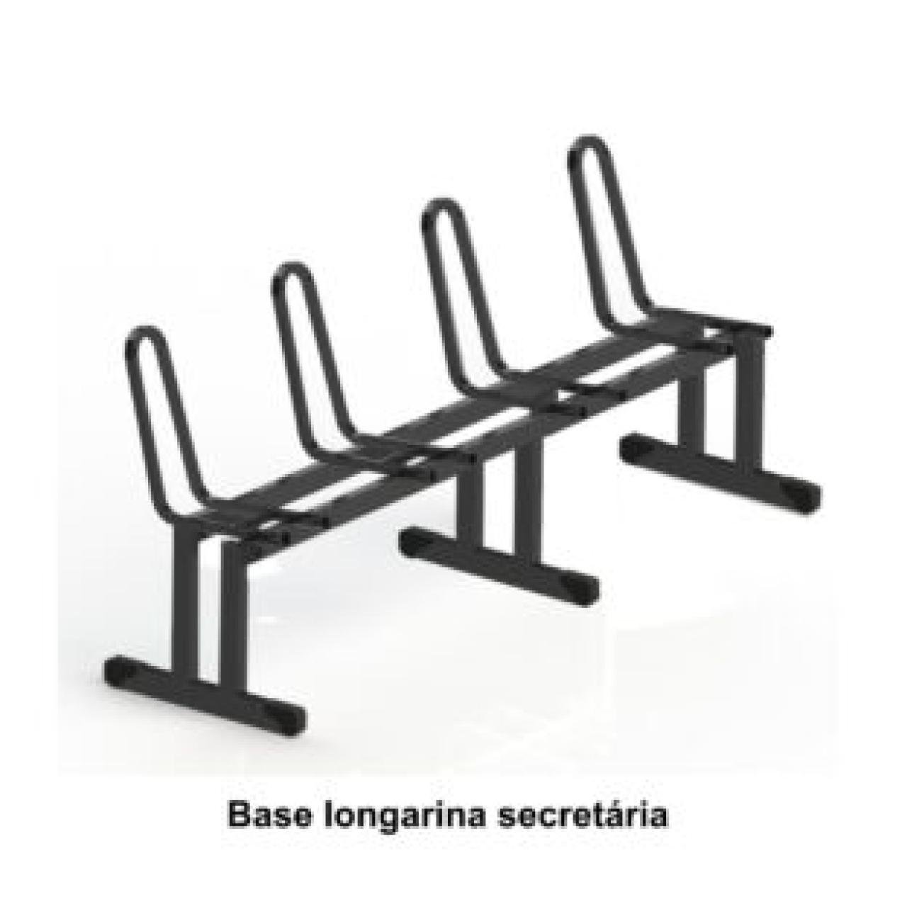 Longarina para Recepção SECRETÁRIA 04 Lugares - Corino PRETO - Pollo Móveis - 34120 - Imagem 2