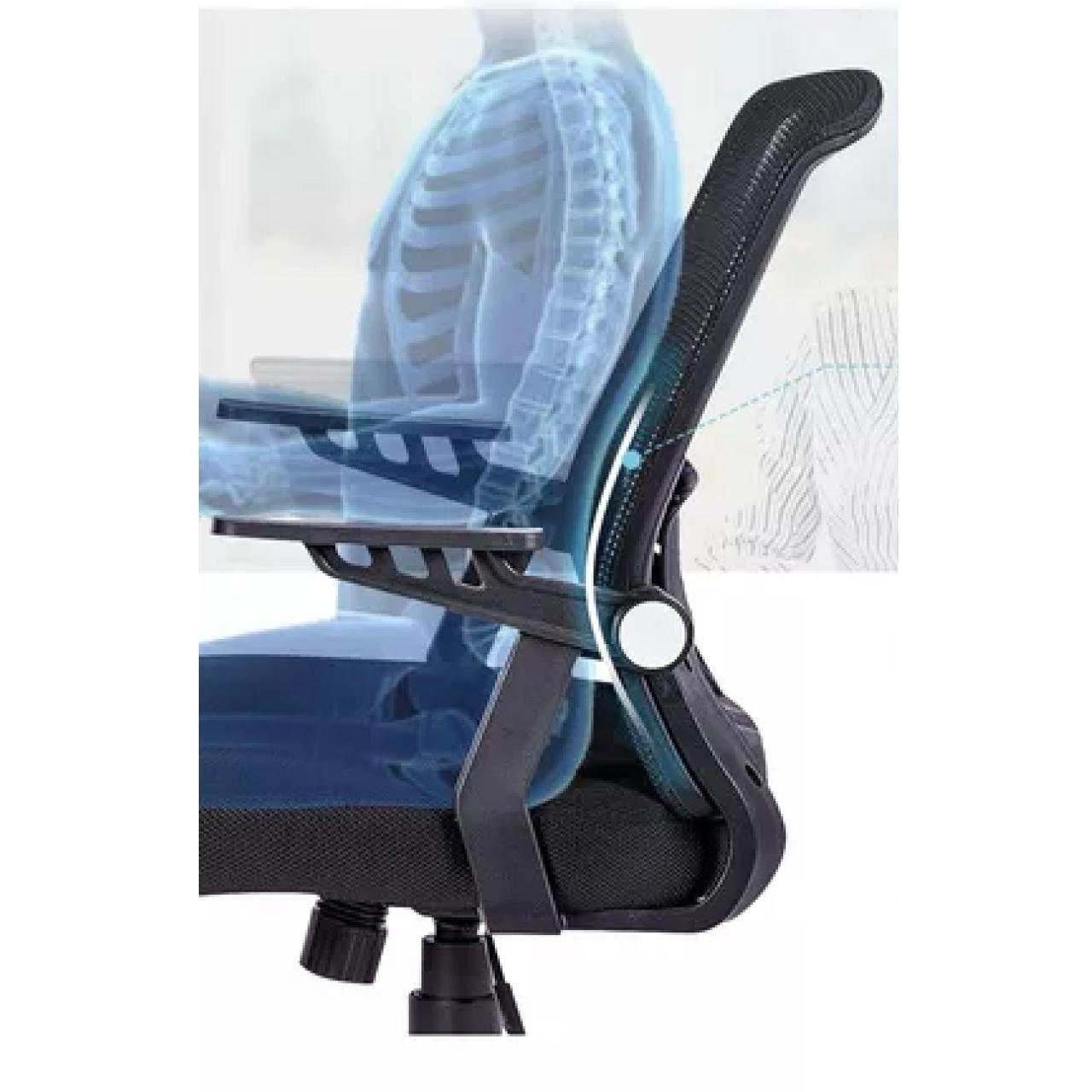 Cadeira de Escritório Diretor Tela DUNA braço ajustável - Cor Preto - 34027 - Imagem 3